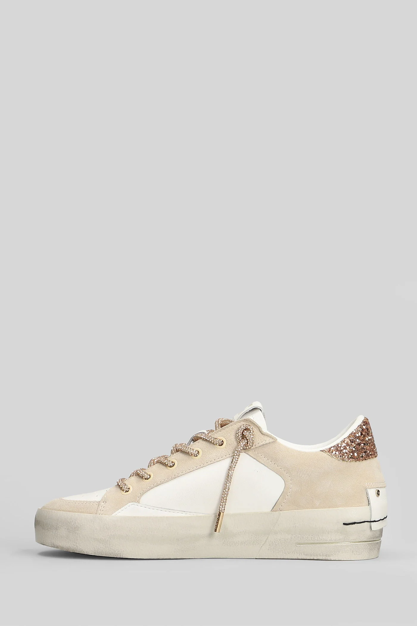 Sk8 Deluxe Wedge Sneakers in white suede and leather - Image 3