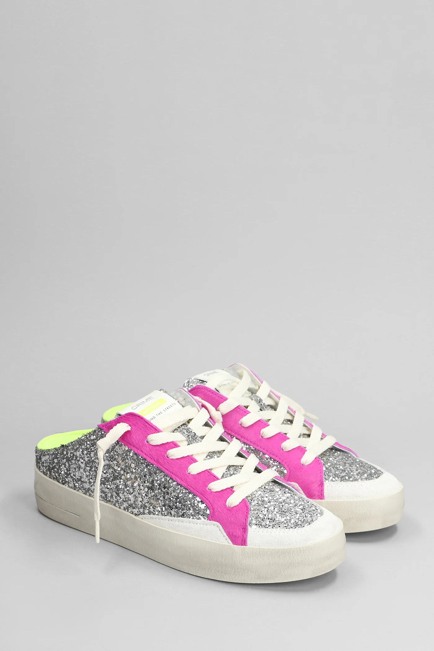 Sneakers in silver glitter - Image 2