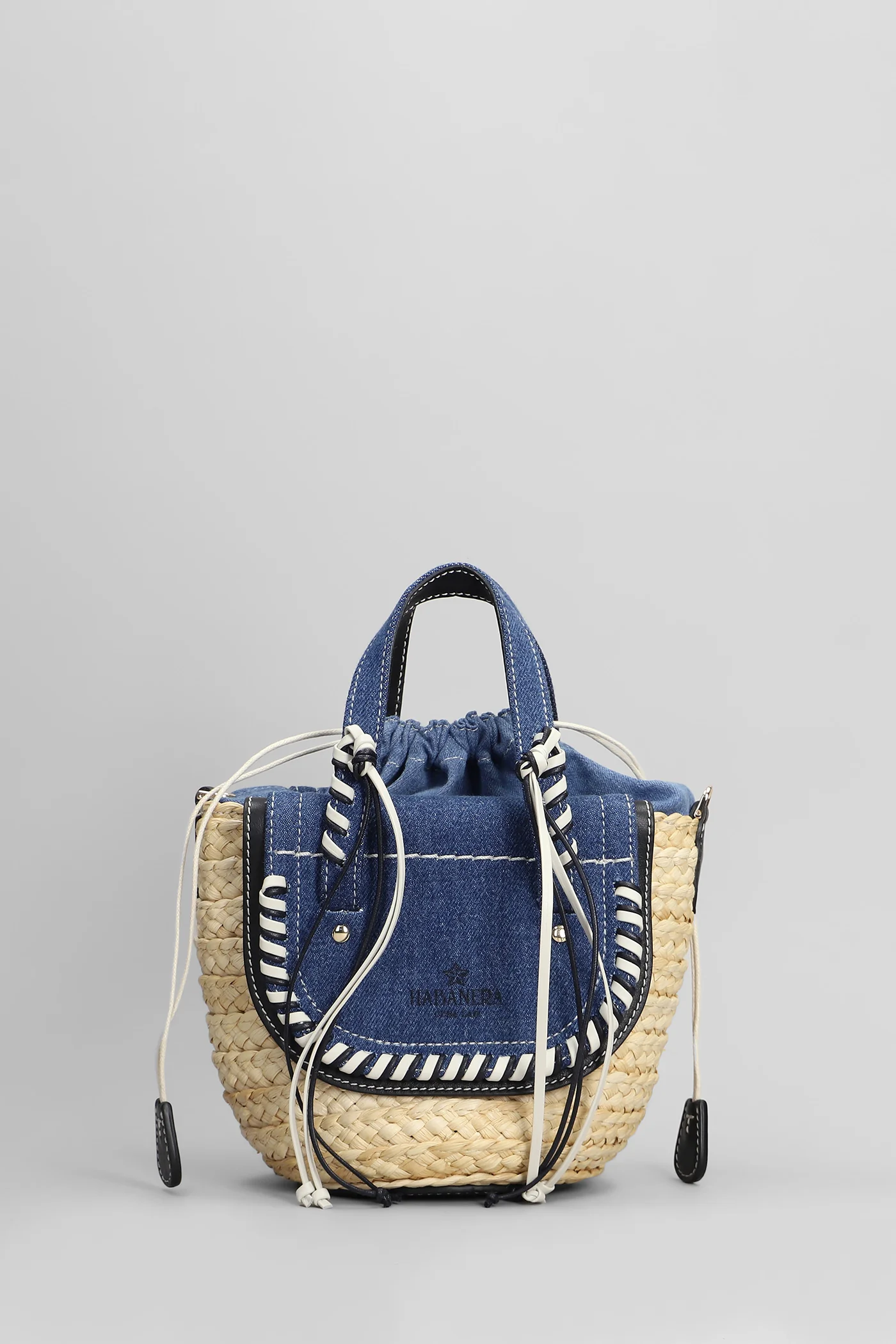 Habanera mini Tote in beige raffia - Image 3