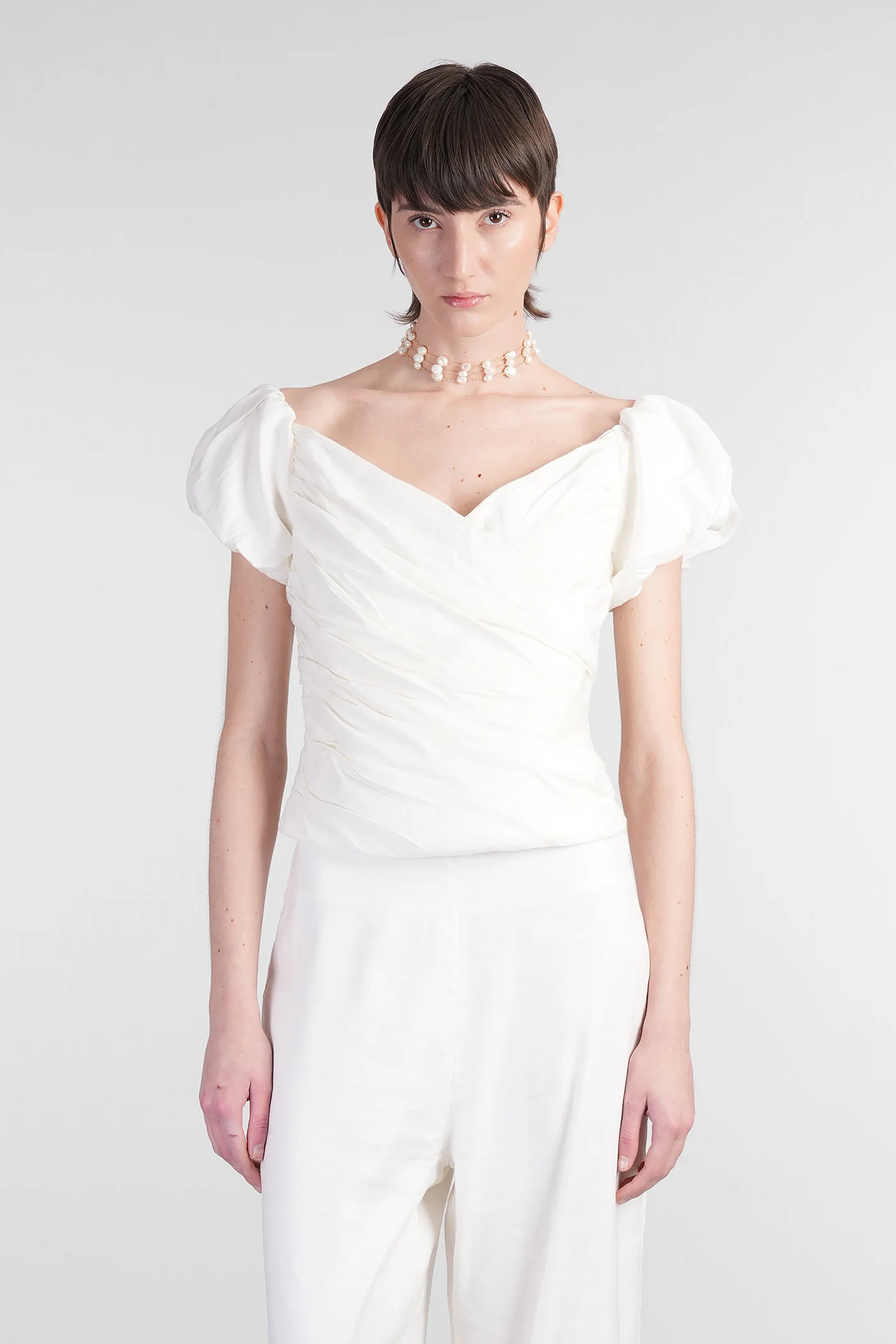 Helene Topwear in white linen