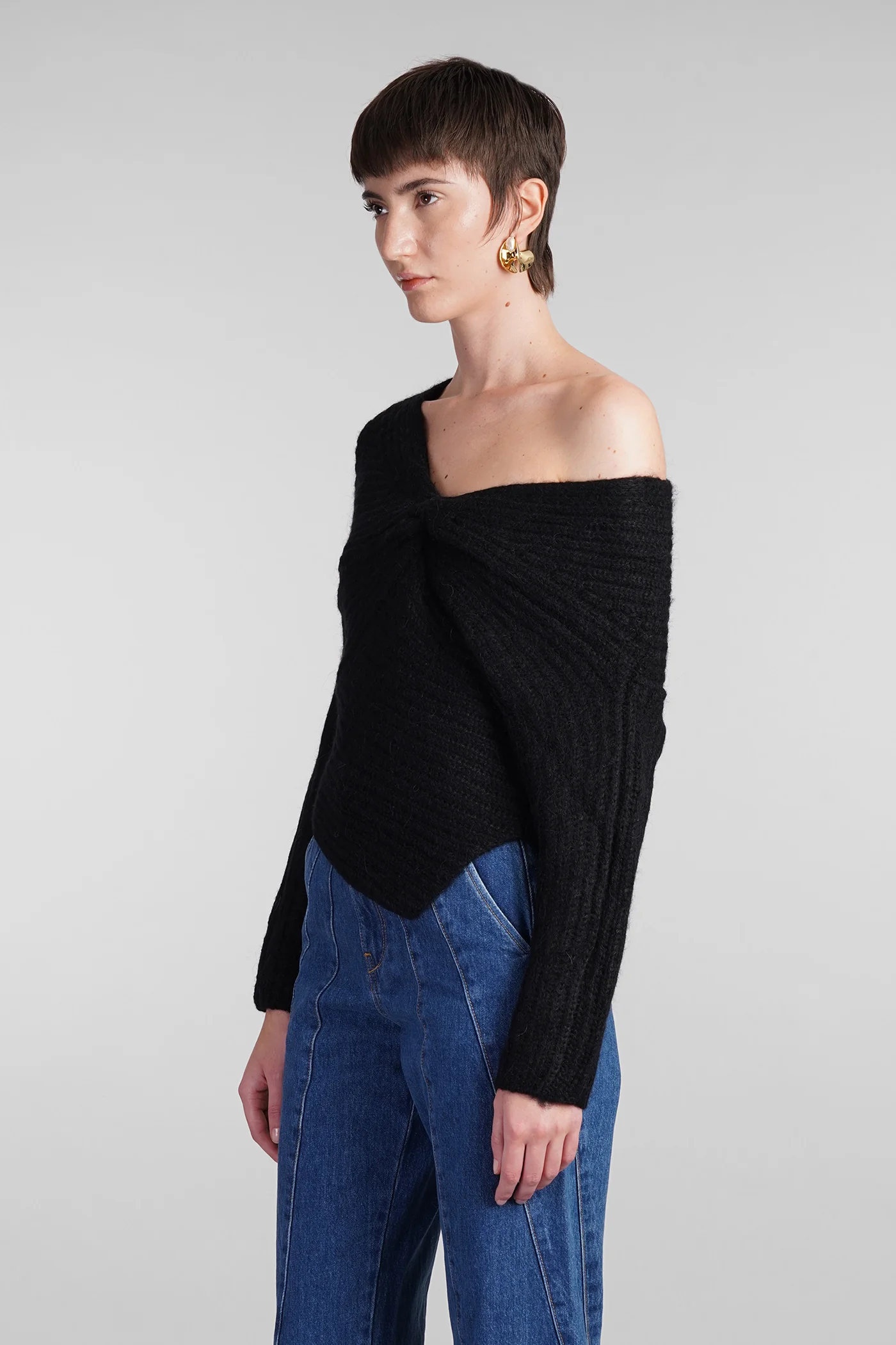 Lea Knitwear in black wool - Image 4