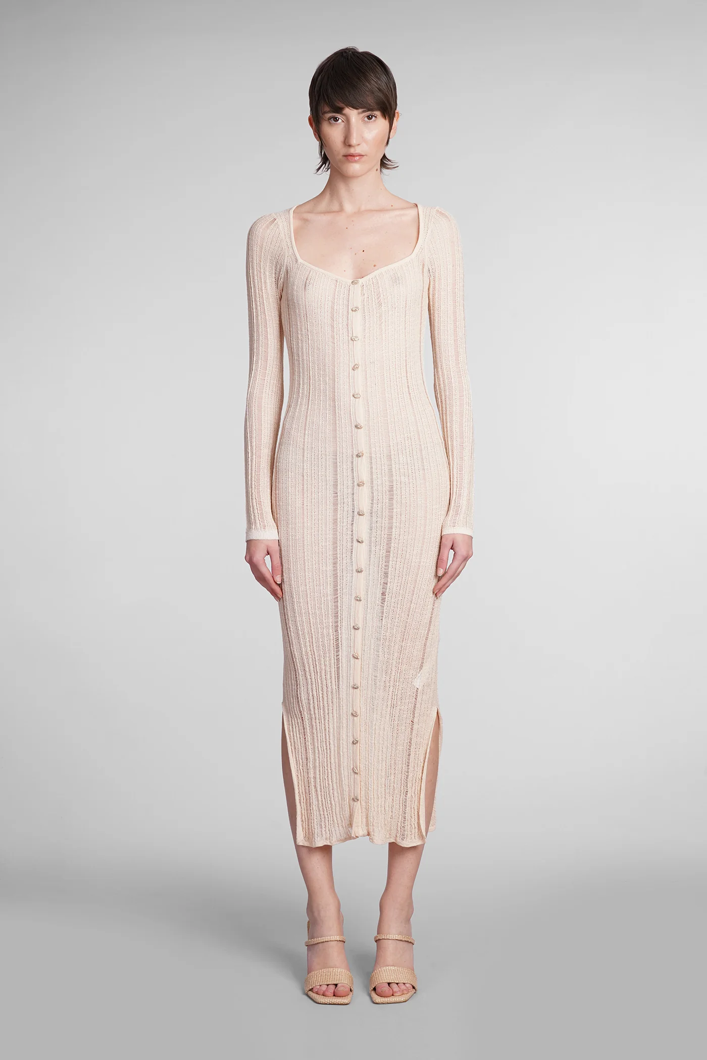 Mariella Dress woman in beige viscose