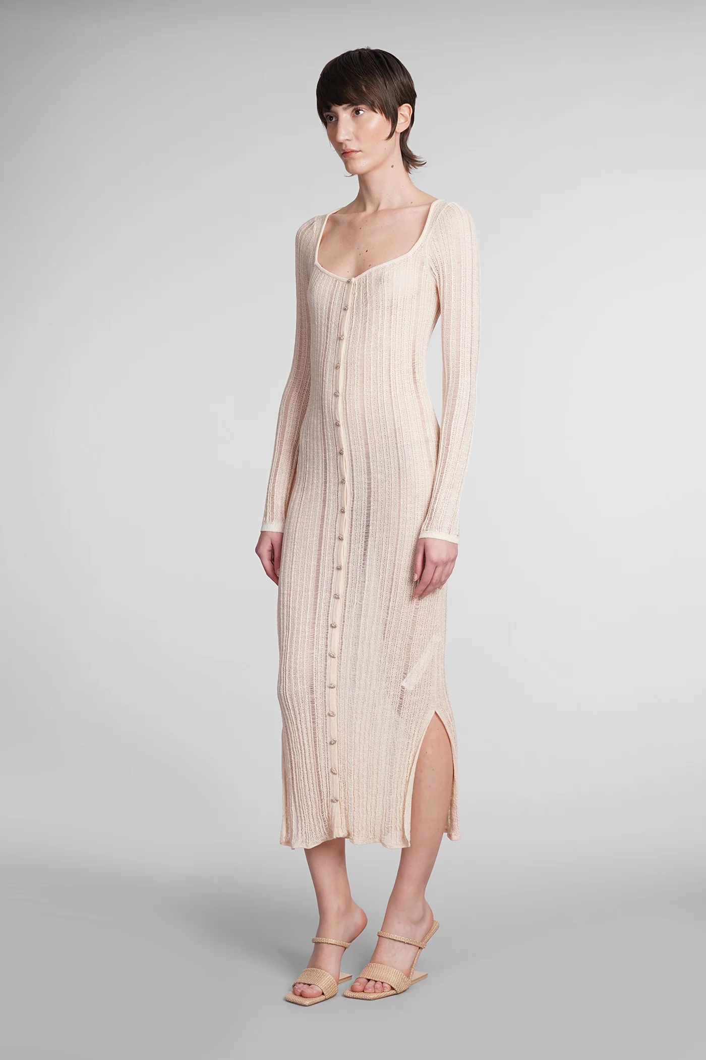 Mariella Dress woman in beige viscose - Image 4