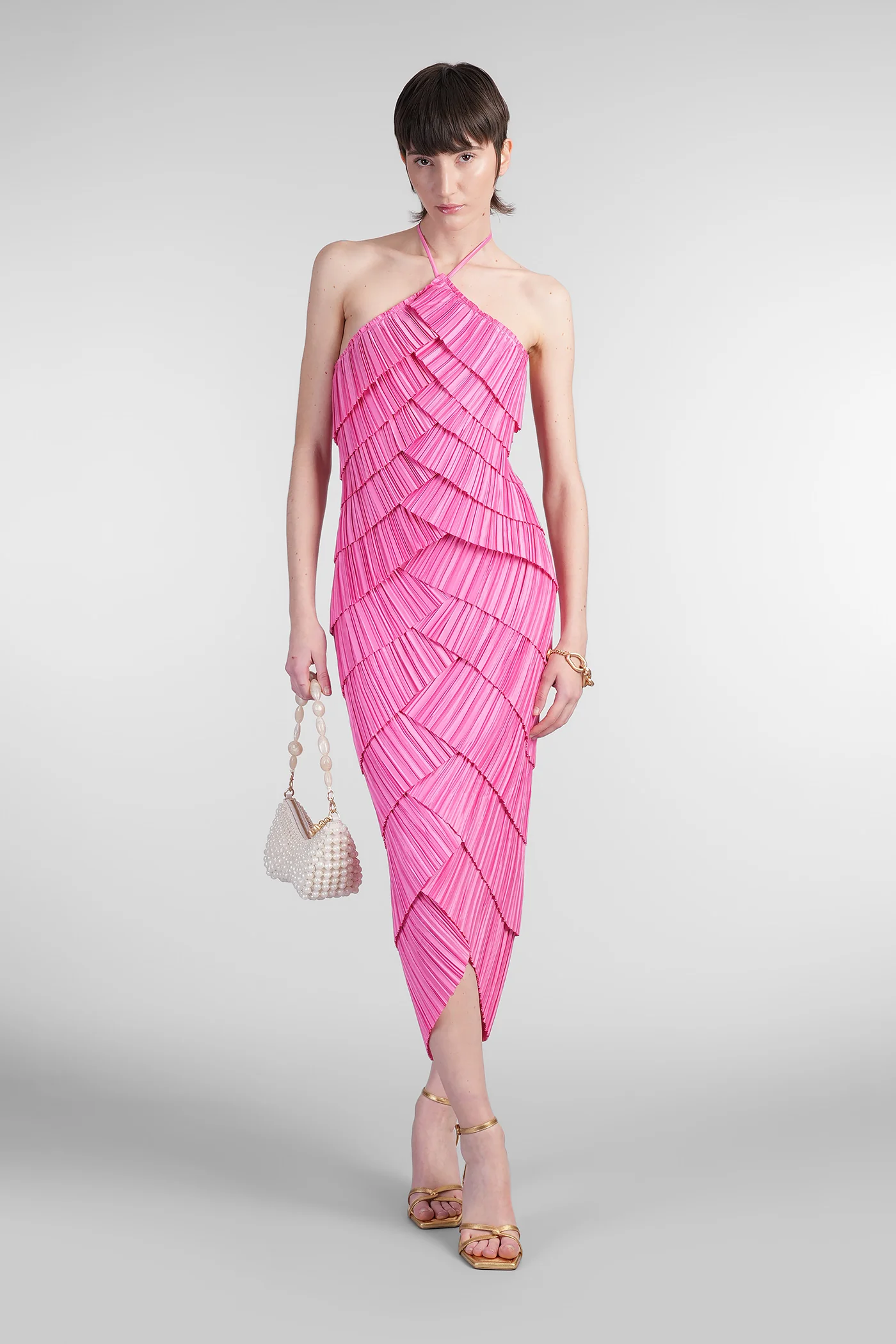 Patrizia Long dress in fuxia polyester - Image 2