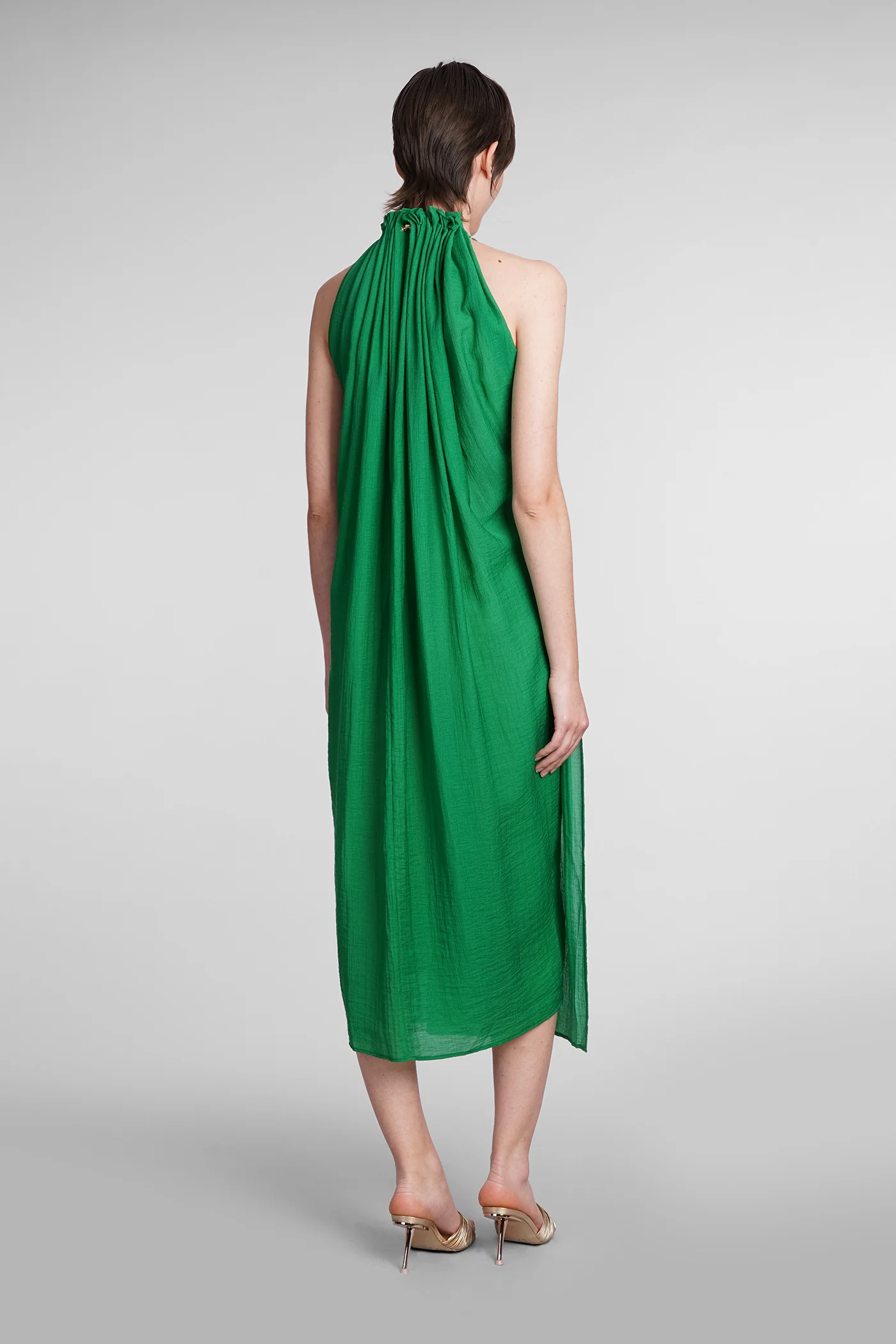Ree Dress woman in green wool and polyester - Image 3