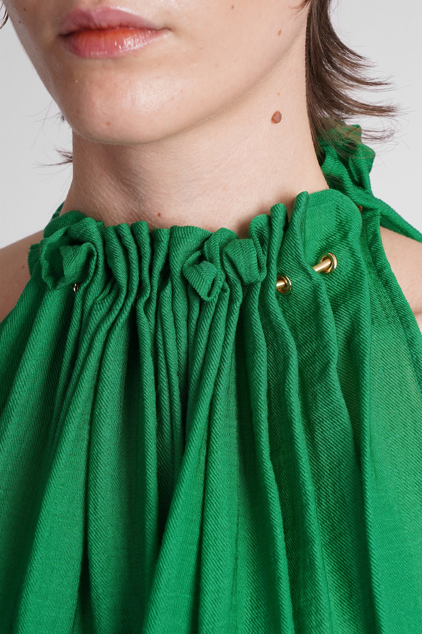 Ree Dress woman in green wool and polyester - Image 5