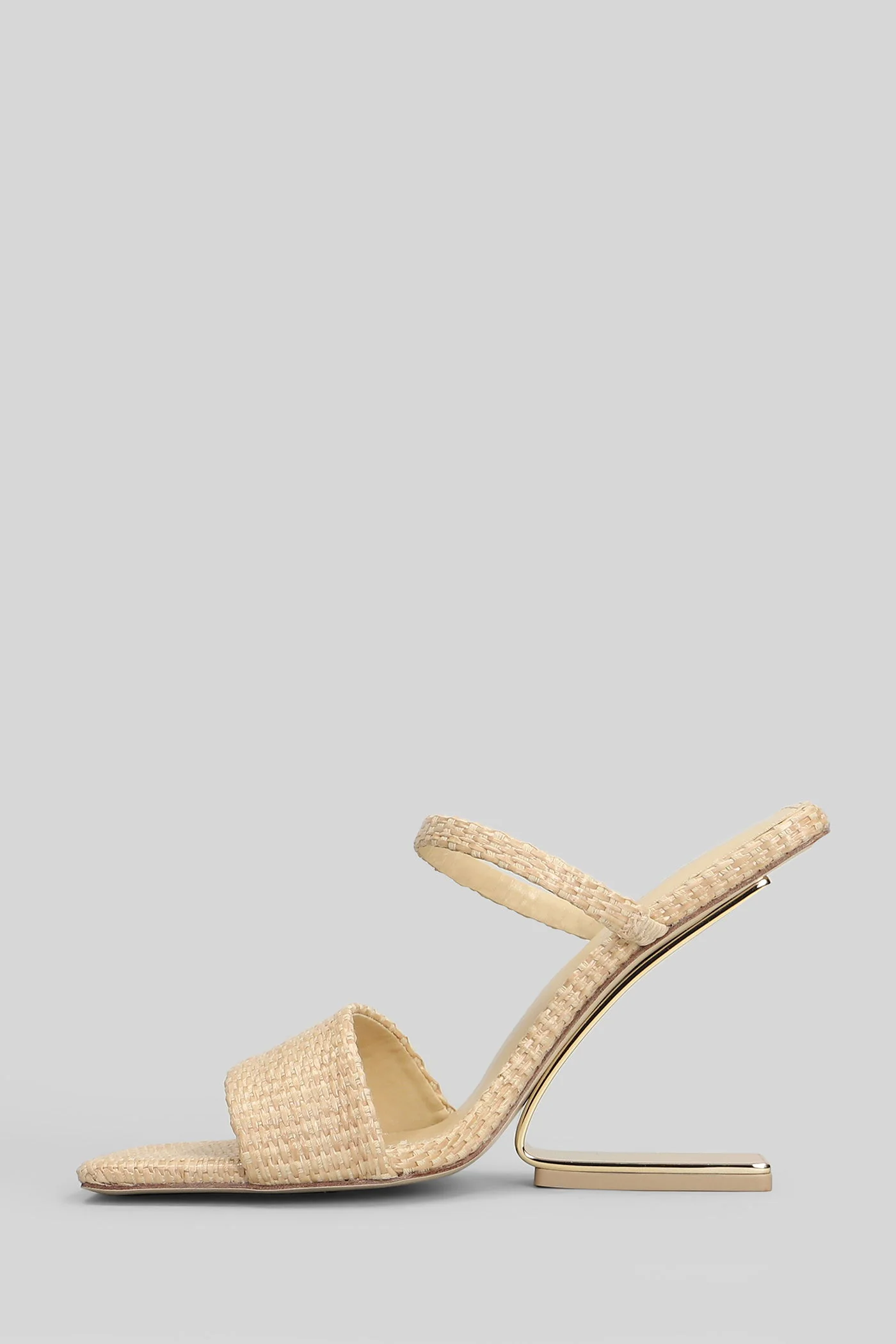 Rene Sandals in beige wool and polyamide - Image 3