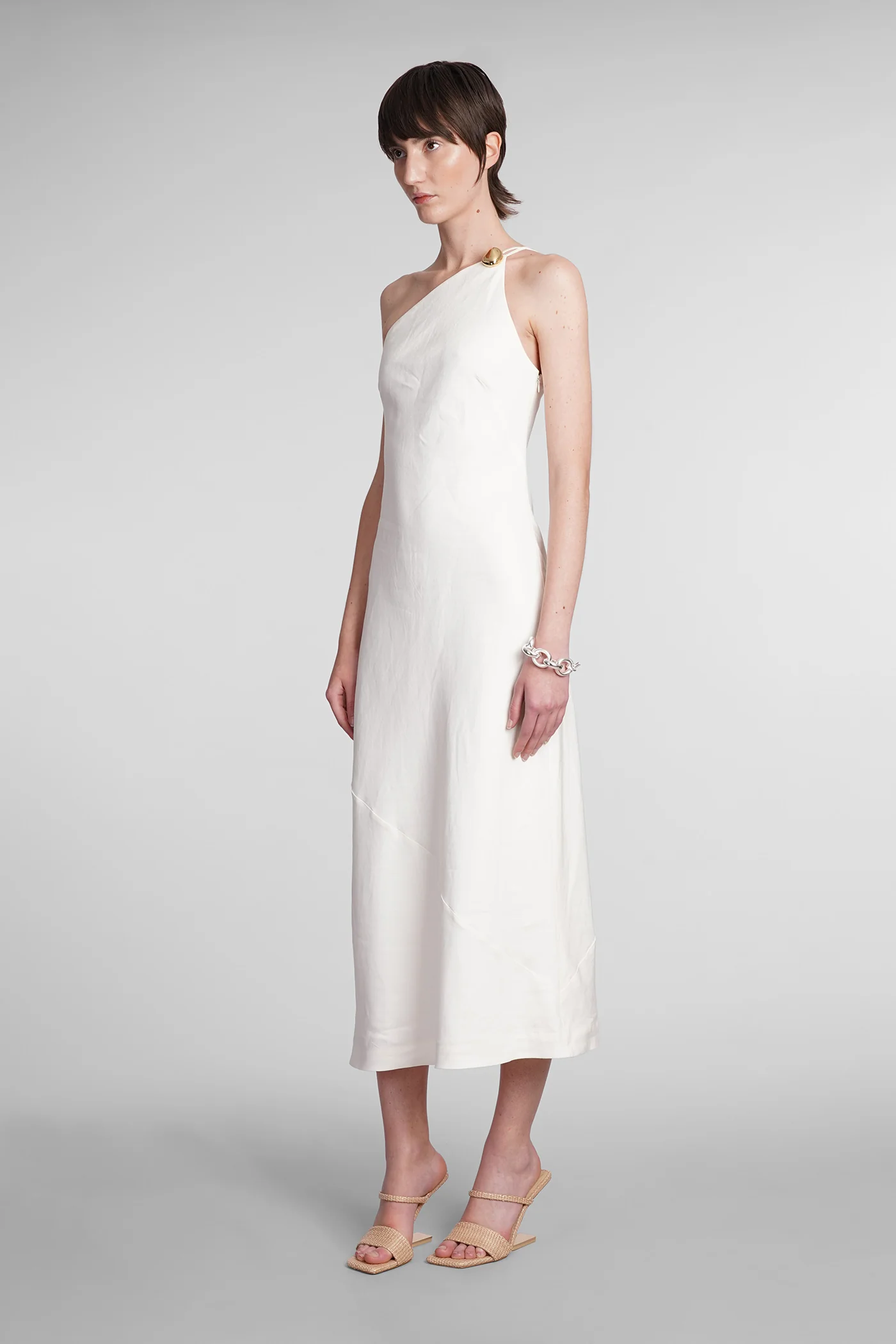 Rinley Dress woman in beige linen - Image 4