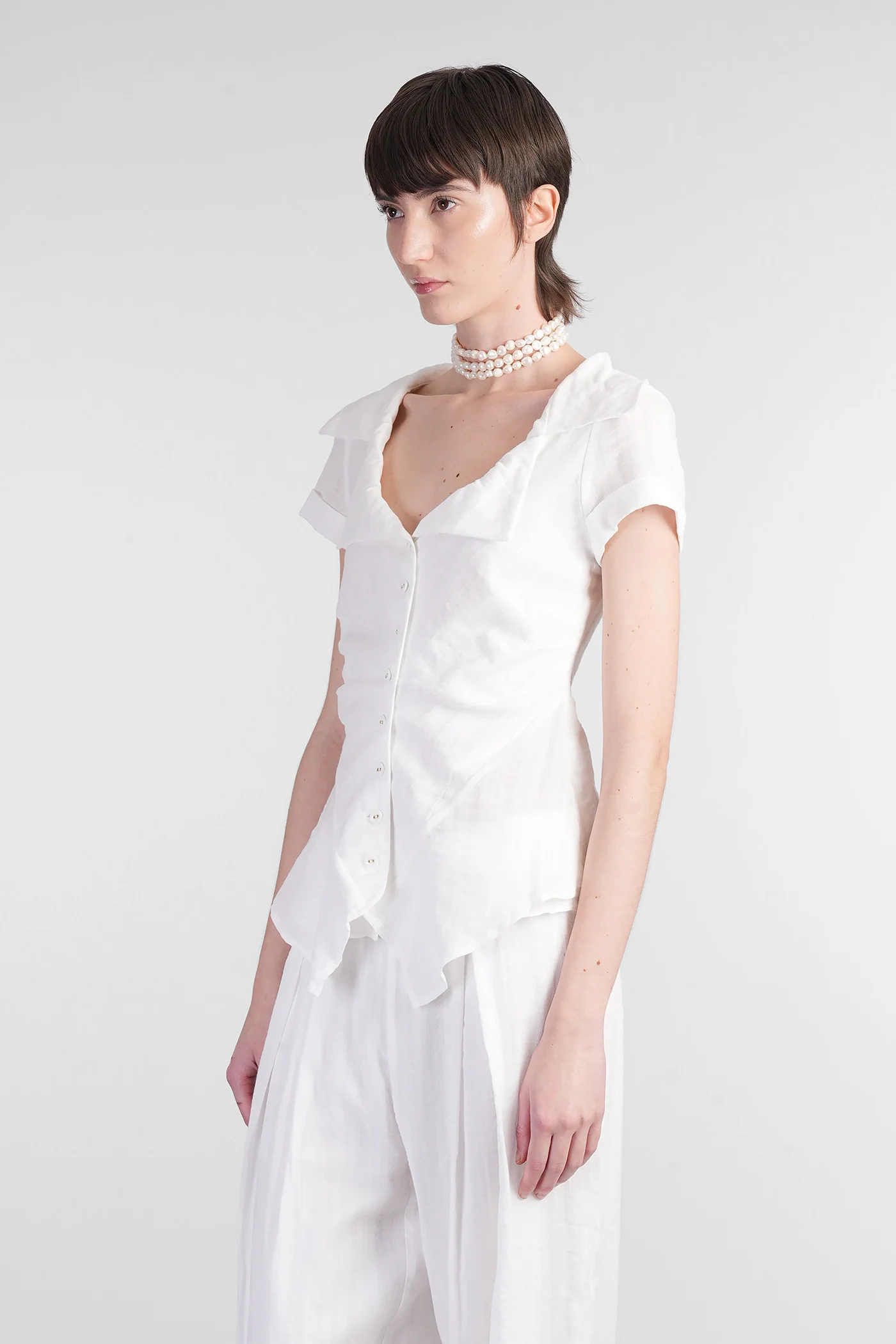 Shallie Shirt in white cotton - Image 4