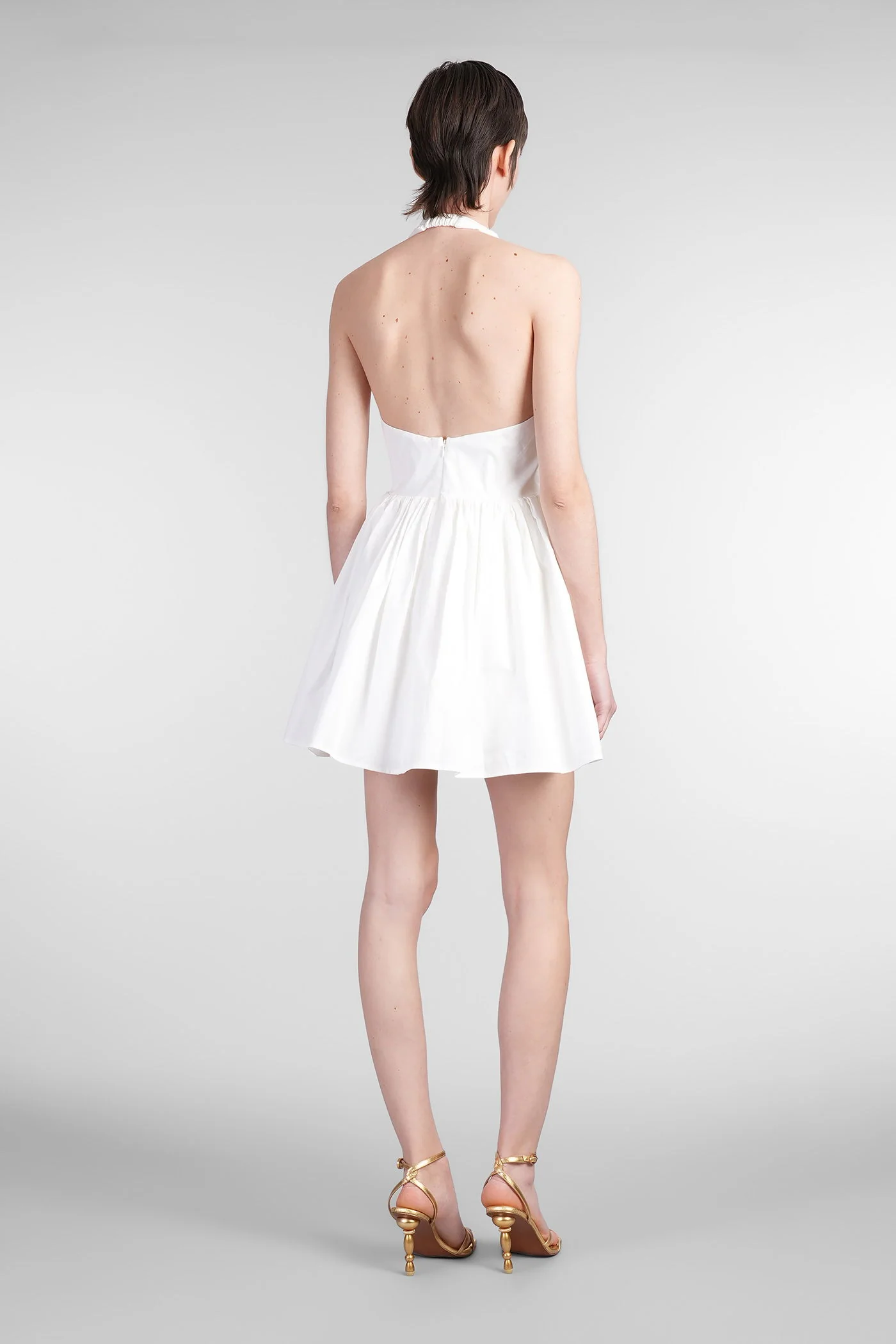 Zenobia Mini dress in white cotton - Image 3