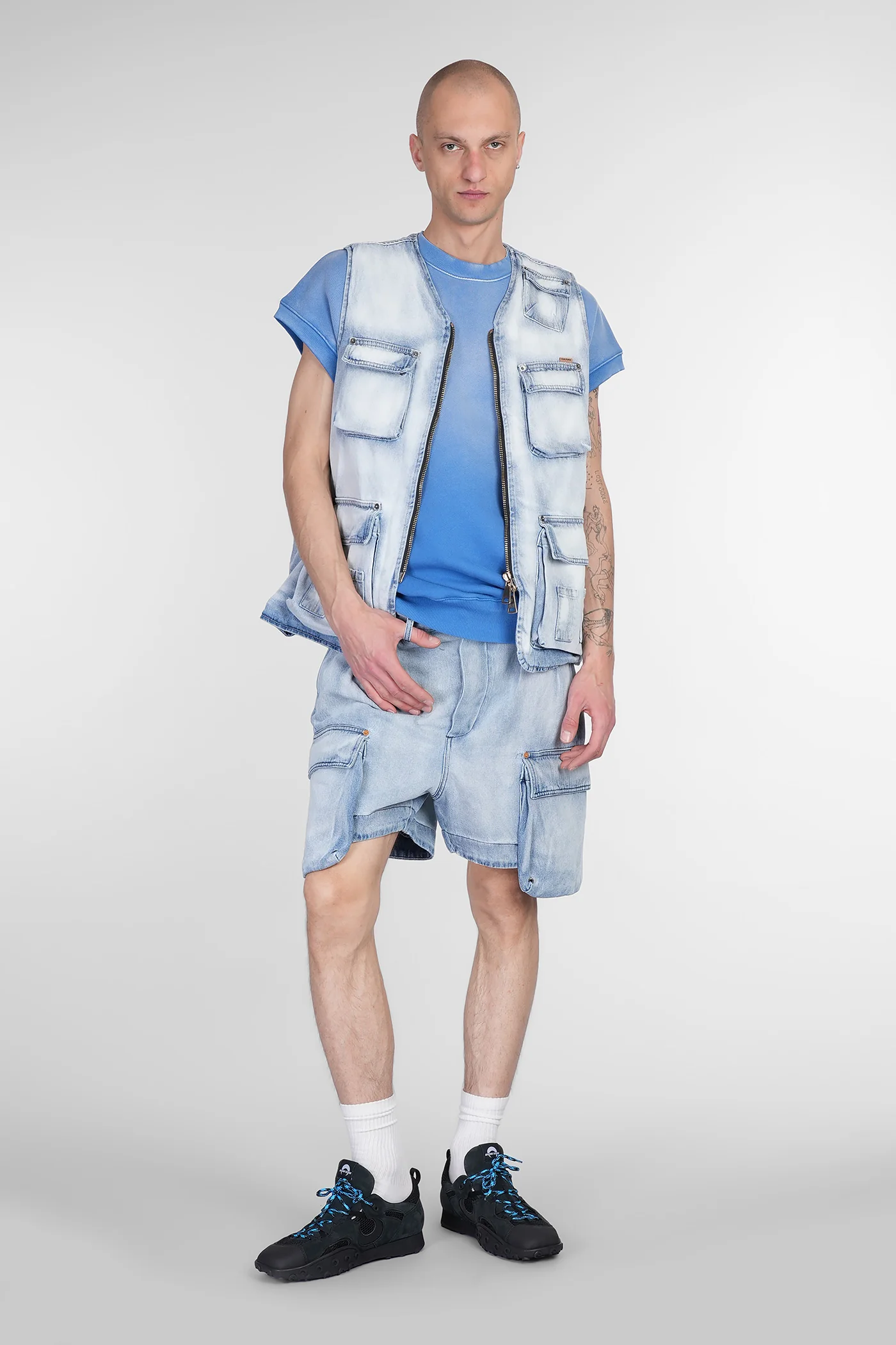 Shorts in blue cotton - Image 2