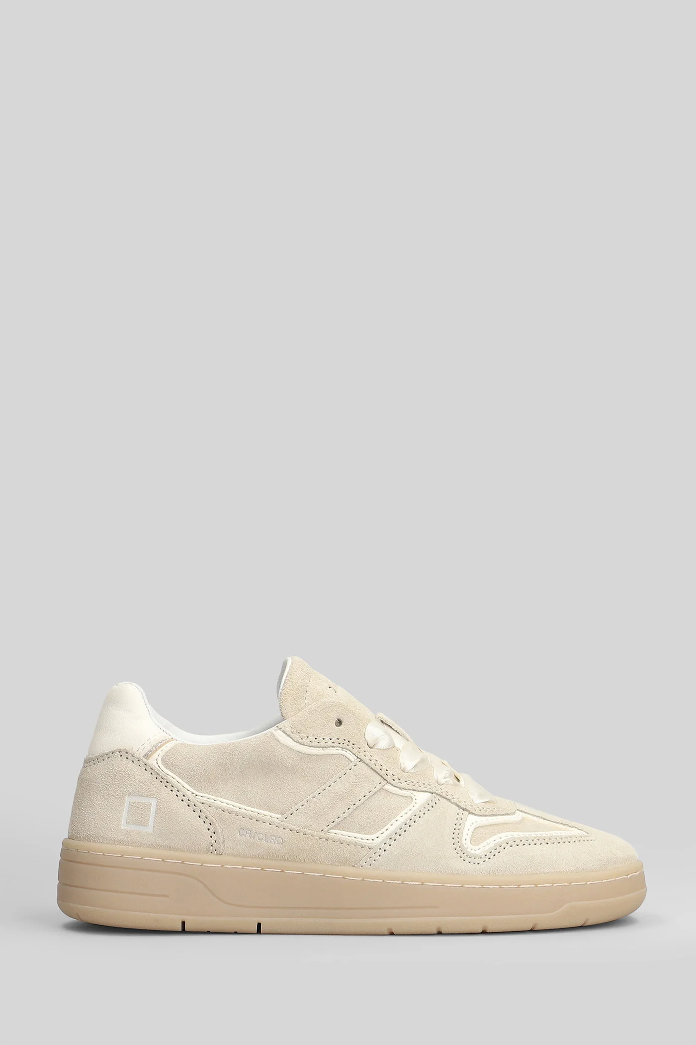 Court Insert Colored Sneakers in beige suede