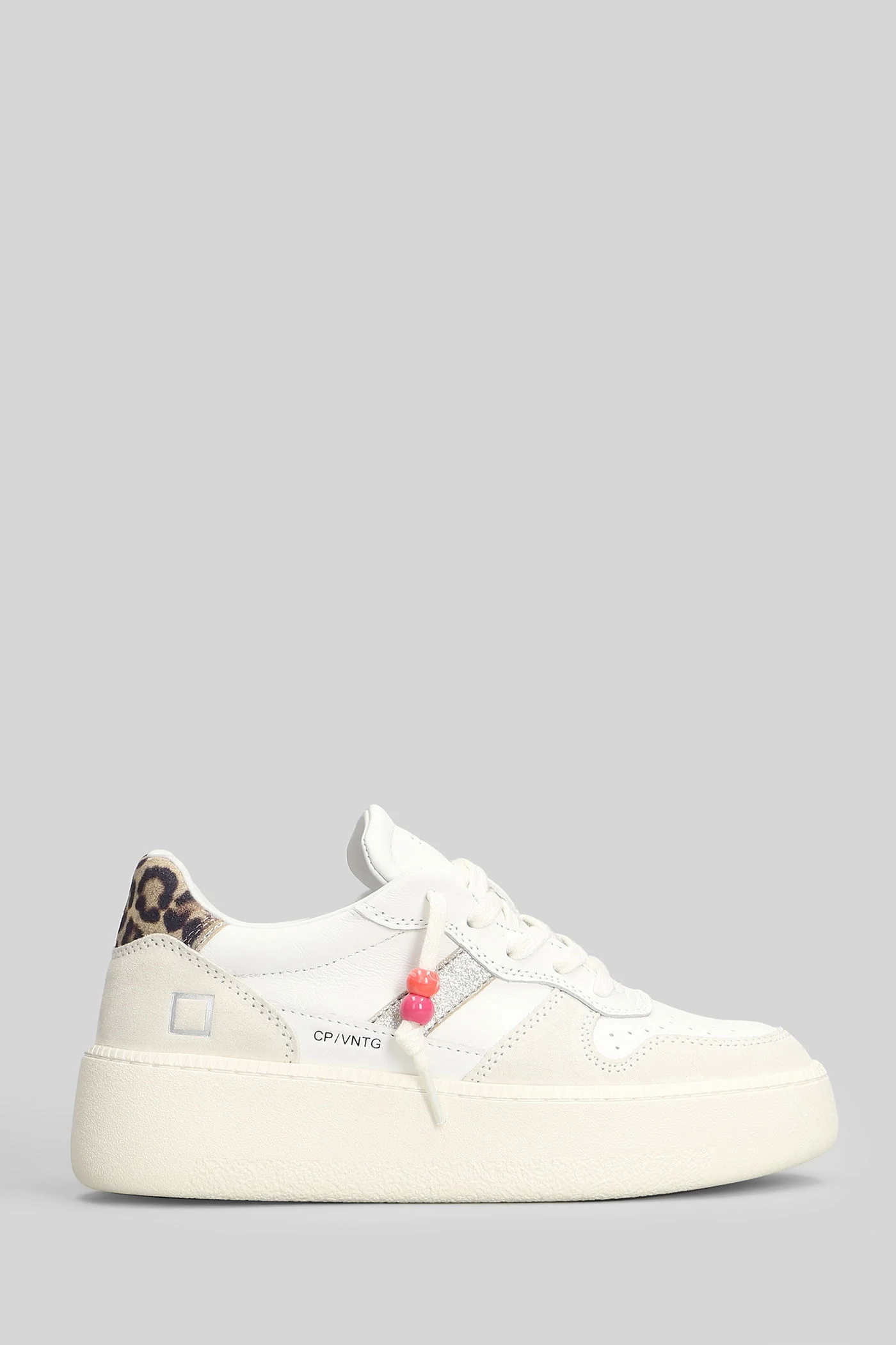 Court Platform Vinta Sneakers in white suede and leather