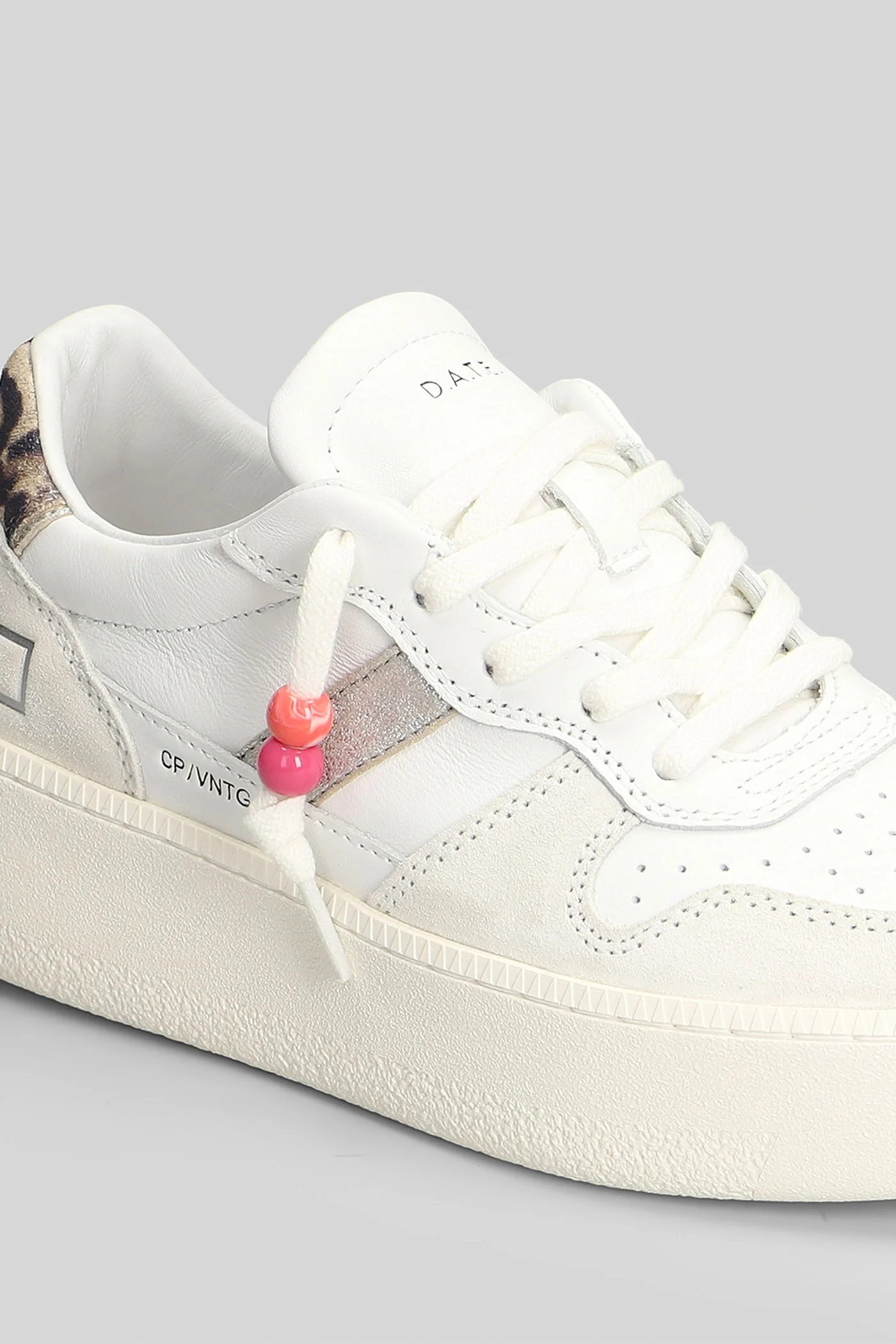 Court Platform Vinta Sneakers in white suede and leather - Image 5