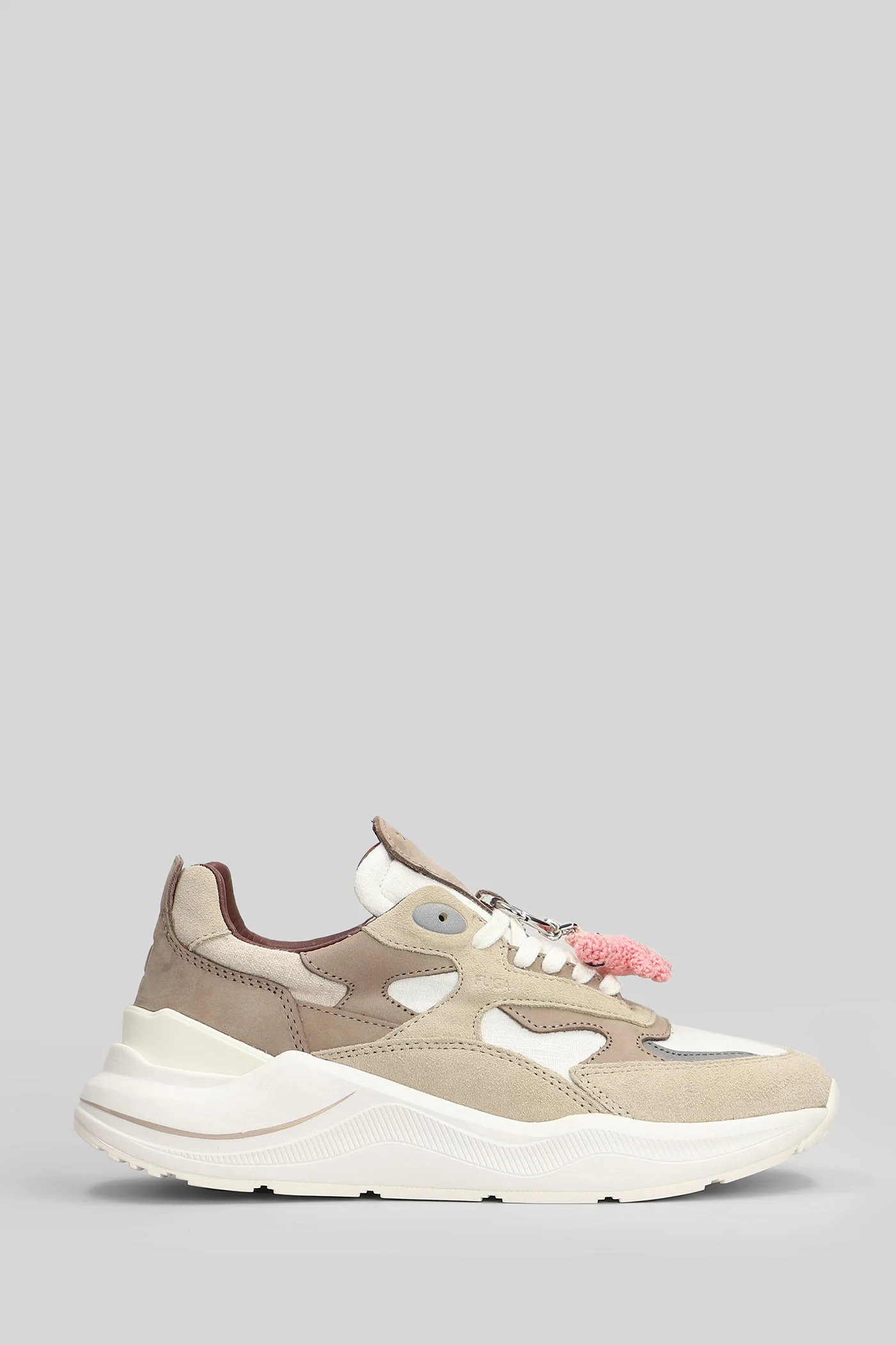 Fuga Linen Sneakers in white Suede and fabric