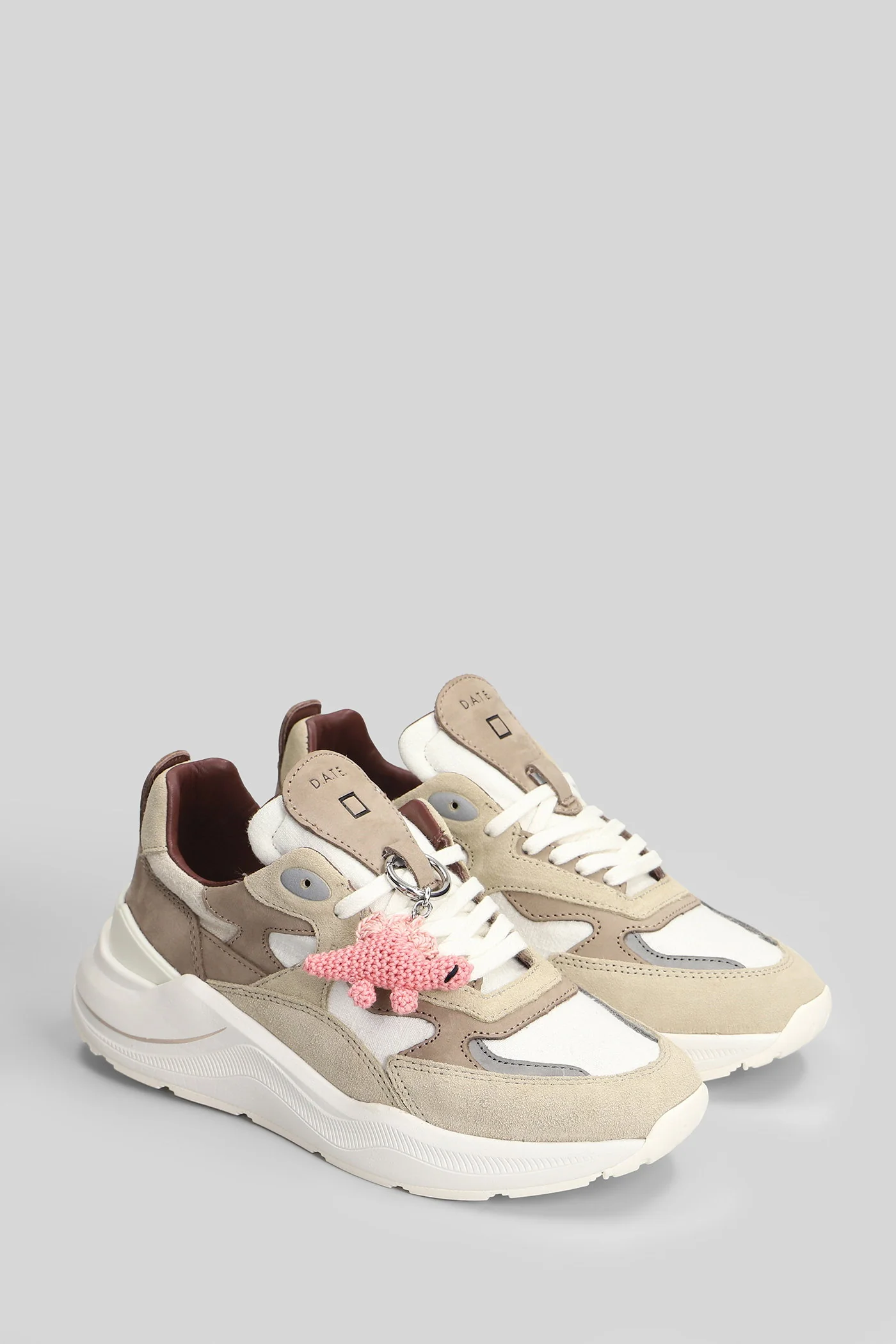 Fuga Linen Sneakers in white Suede and fabric - Image 2