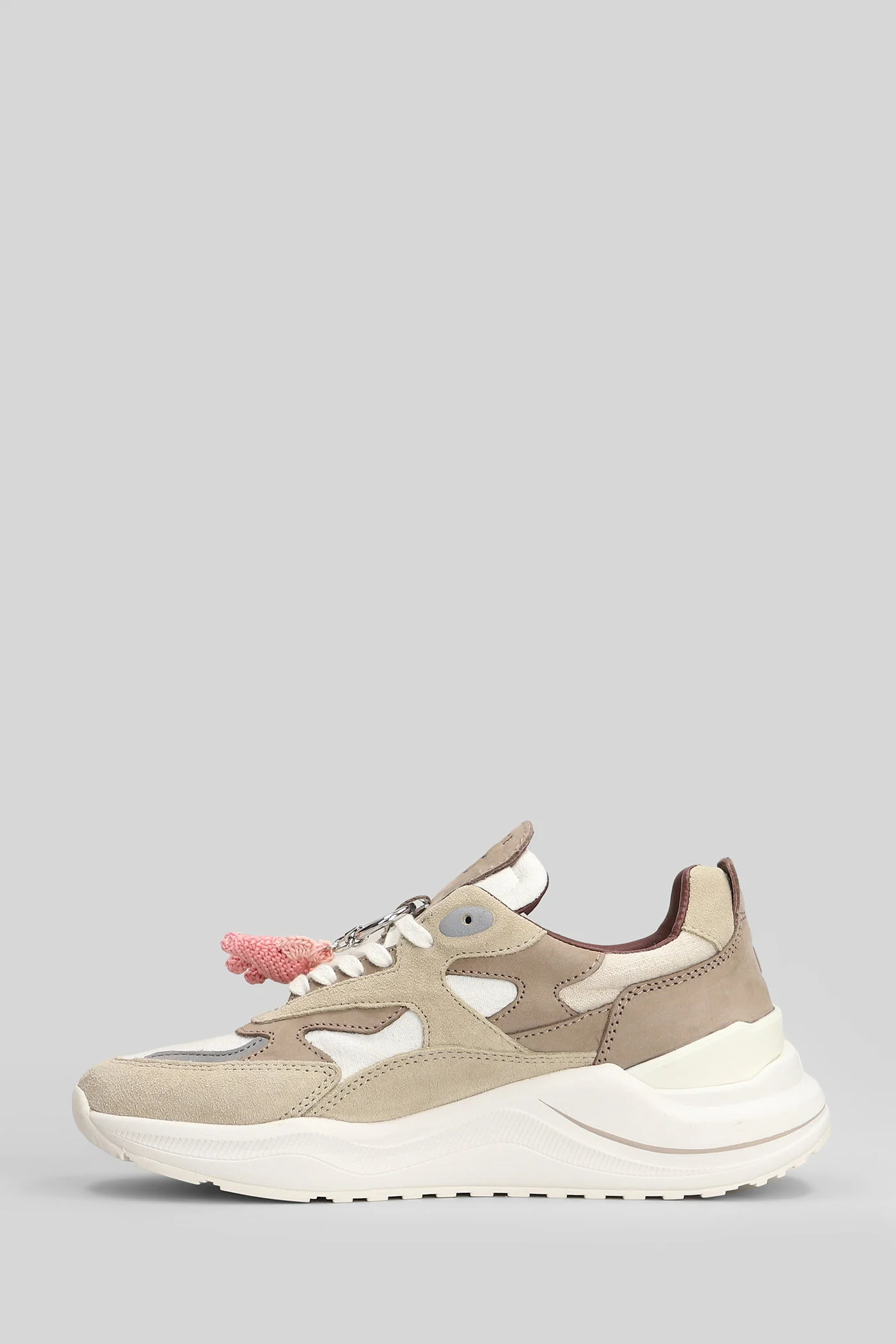 Fuga Linen Sneakers in white Suede and fabric - Image 3