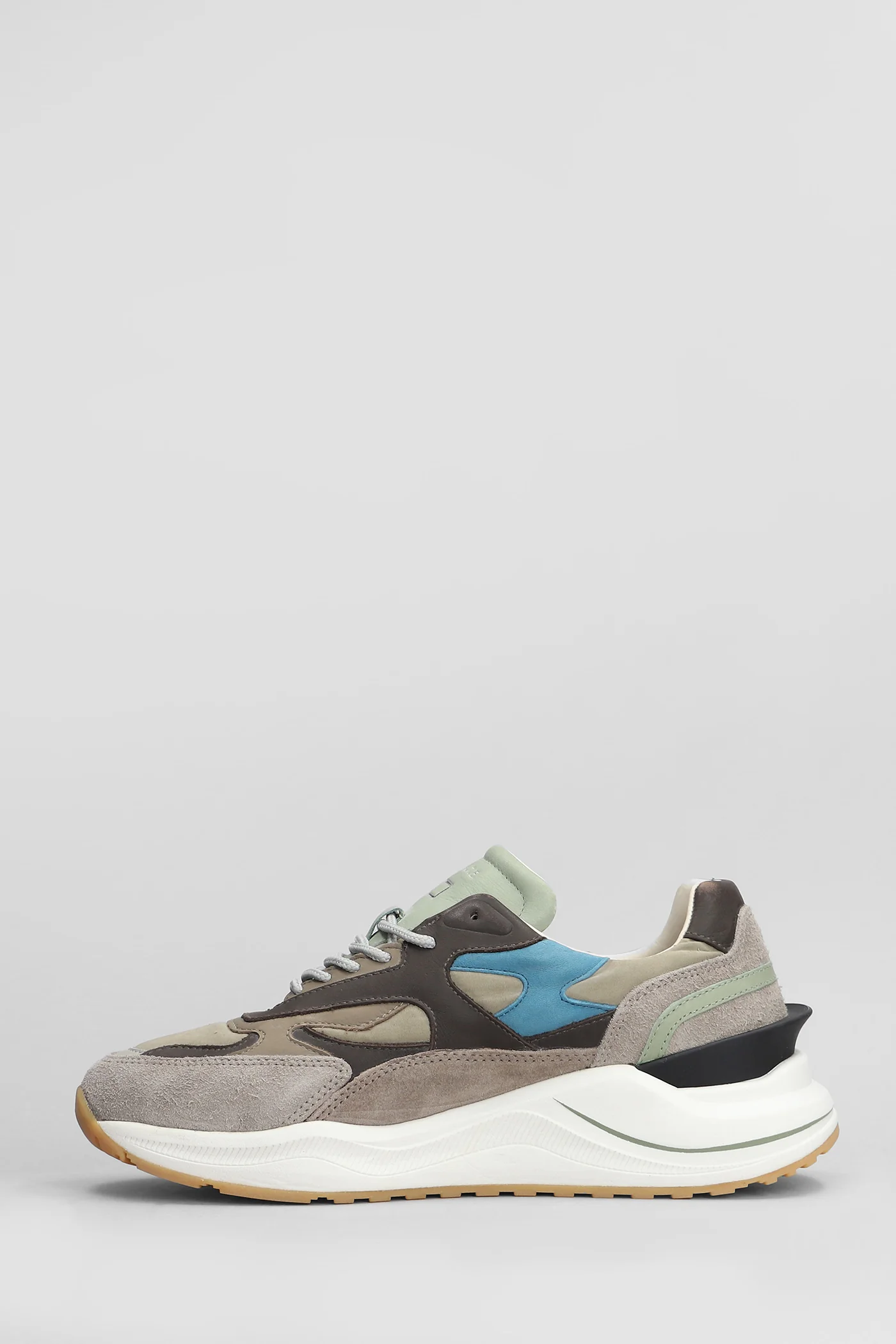 Fuga Sneakers in taupe Suede and fabric - Image 3