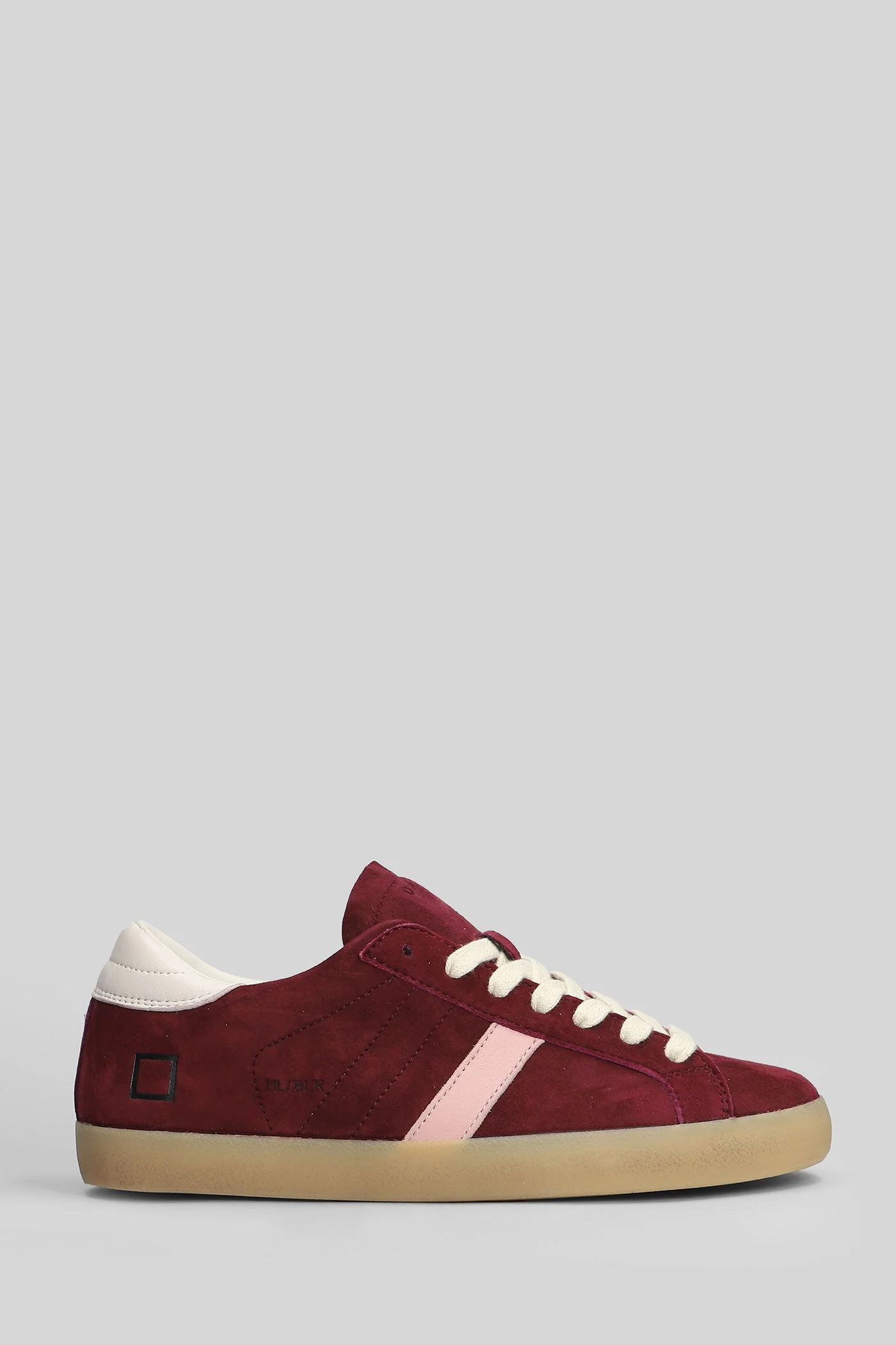 Hill Low Block Sneakers in bordeaux suede
