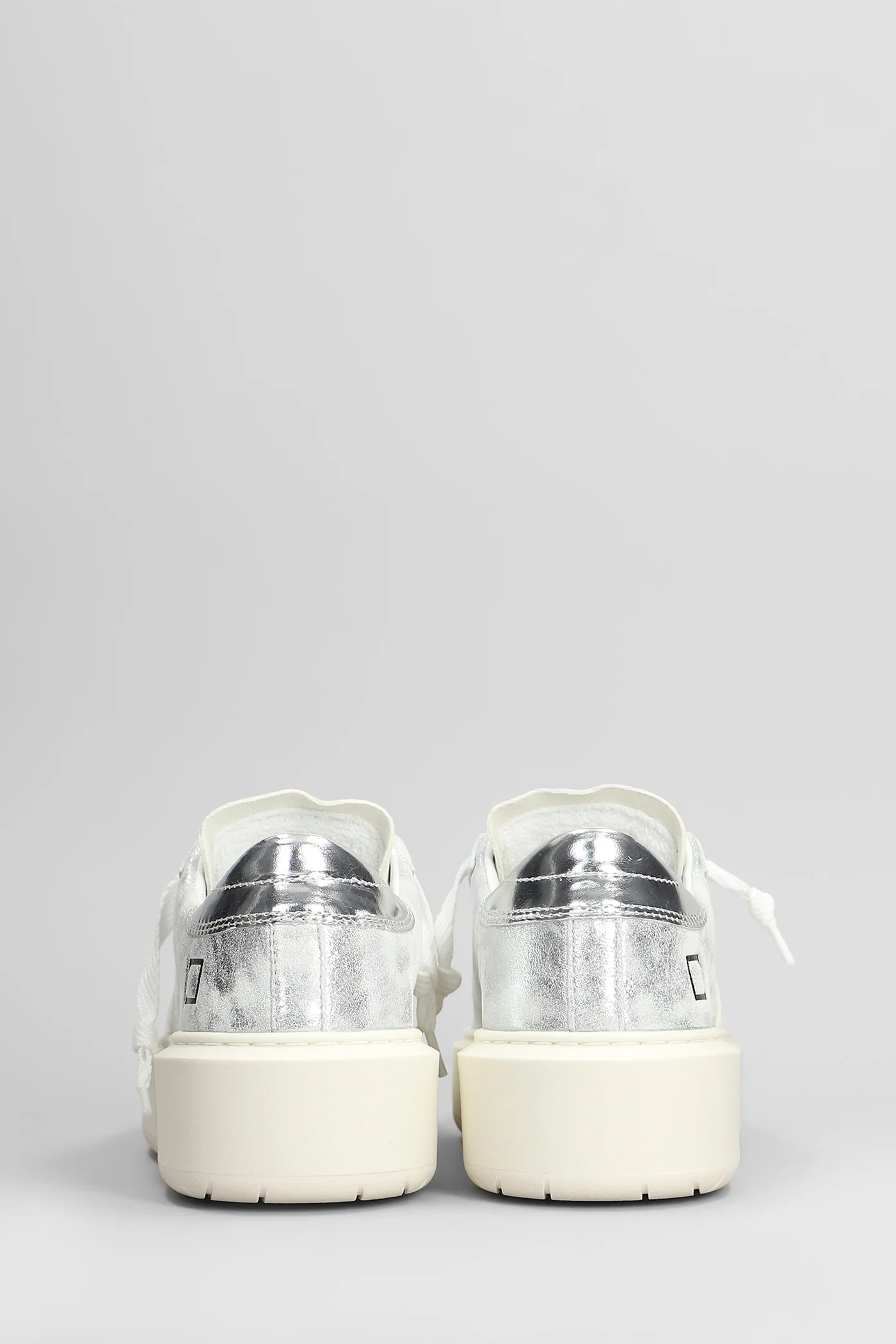 Hill Low Platform Sneakers in silver suede and leather - Image 4