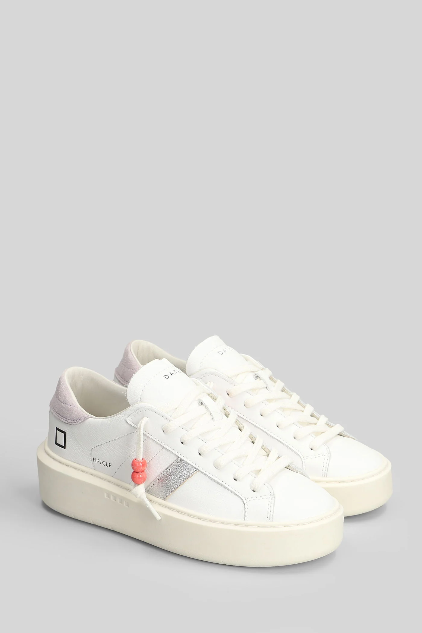 Hill Low Platform Sneakers in white leather - Image 2