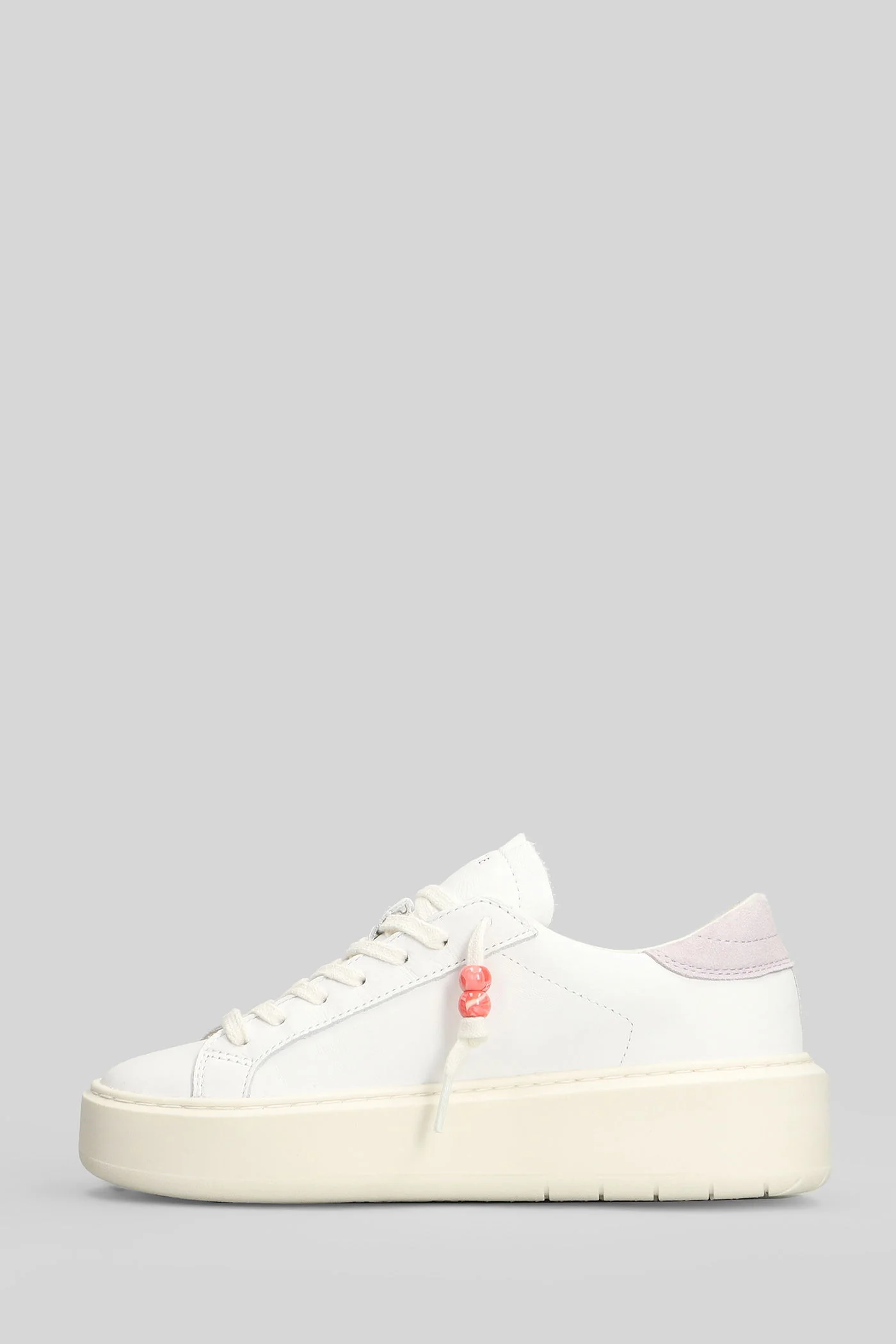 Hill Low Platform Sneakers in white leather - Image 3
