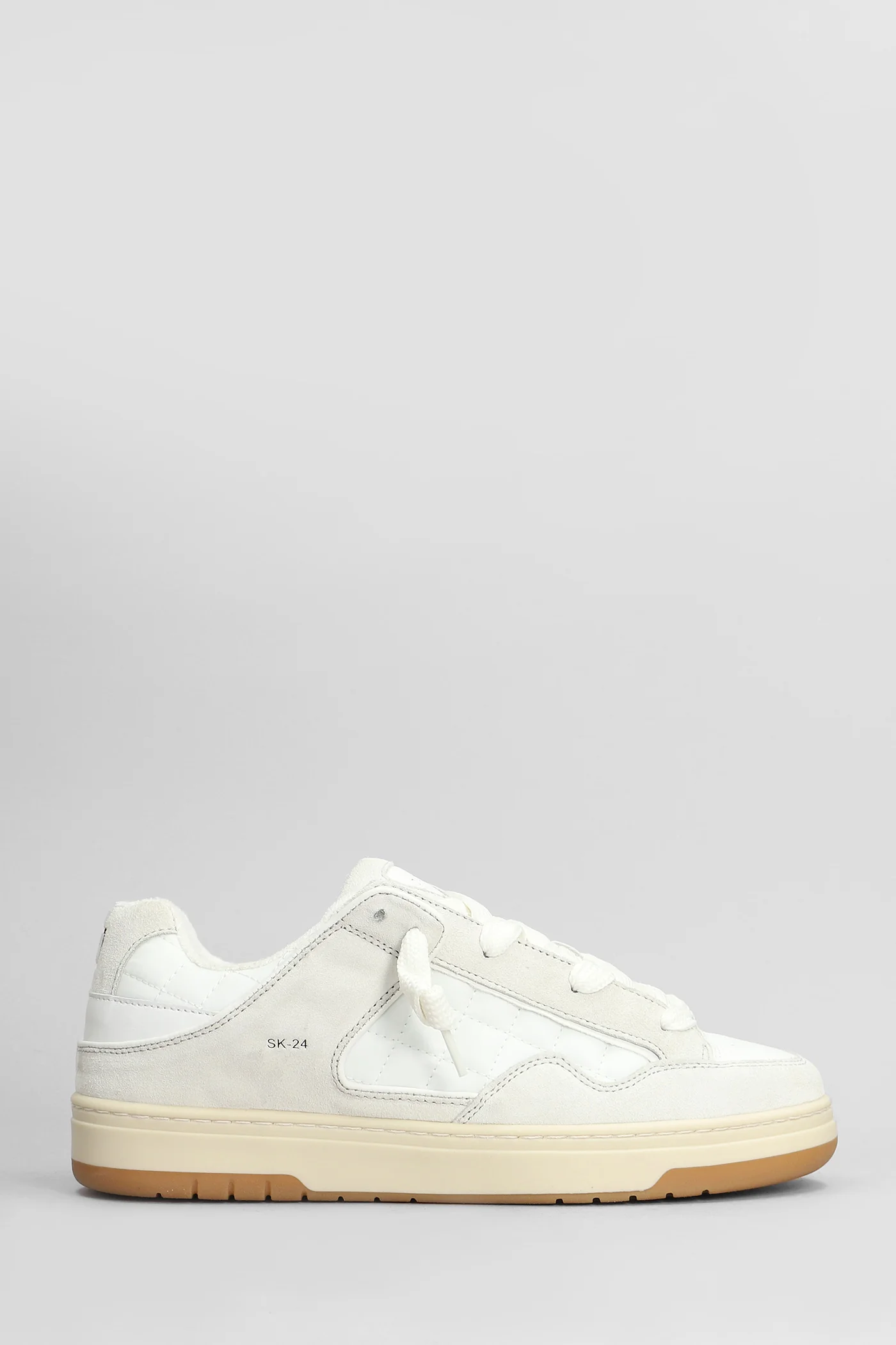 Skate Sneakers in white Suede and fabric