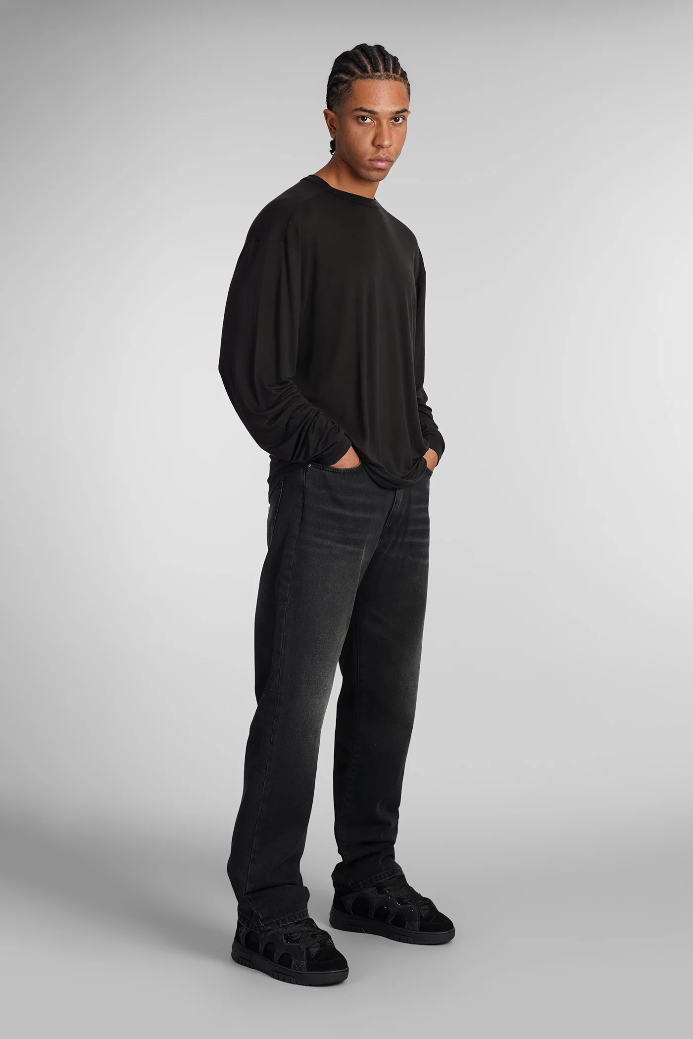 Obi T-Shirt in black cotton - Image 2