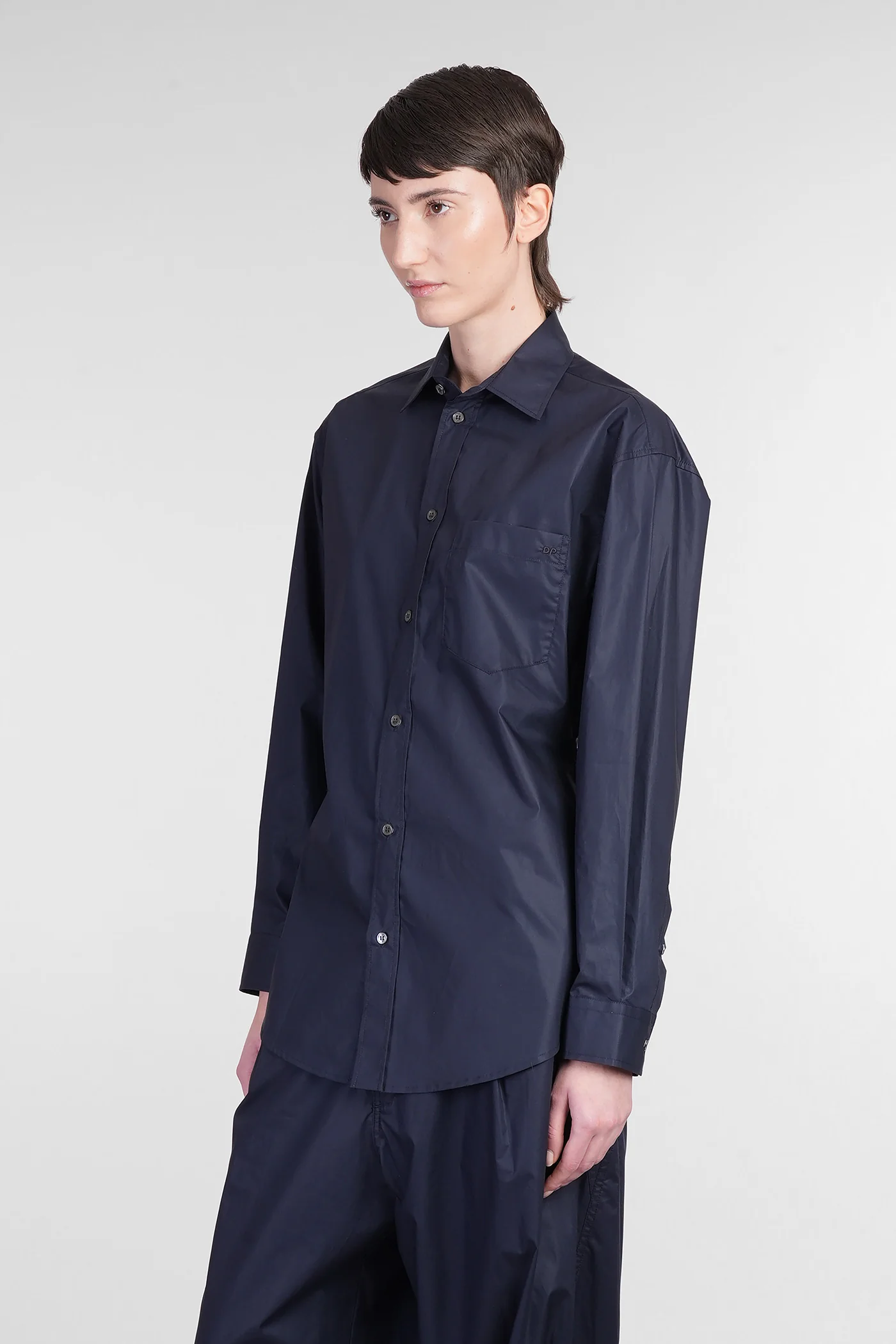 Anne Shirt in blue cotton - Image 4
