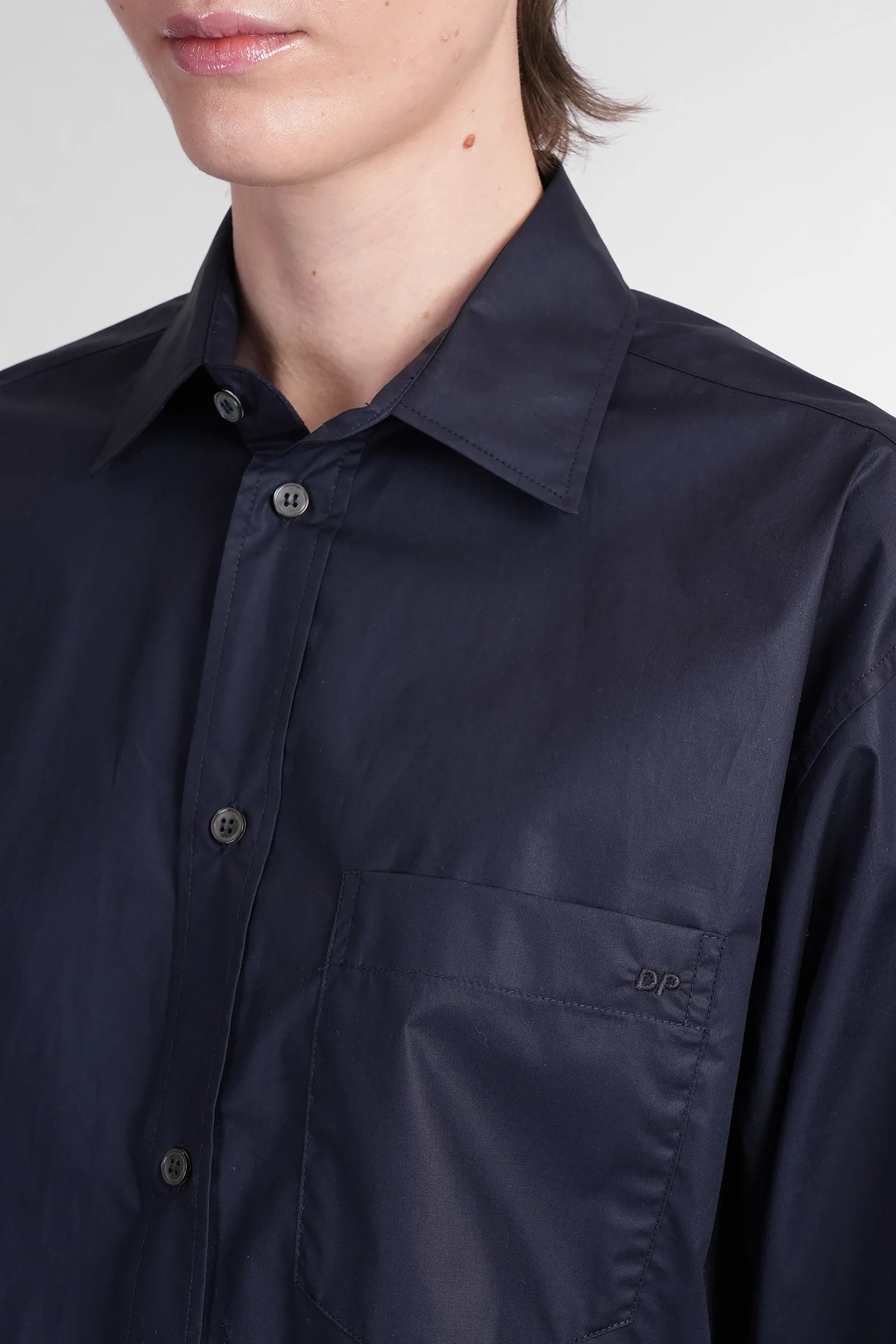 Anne Shirt in blue cotton - Image 5