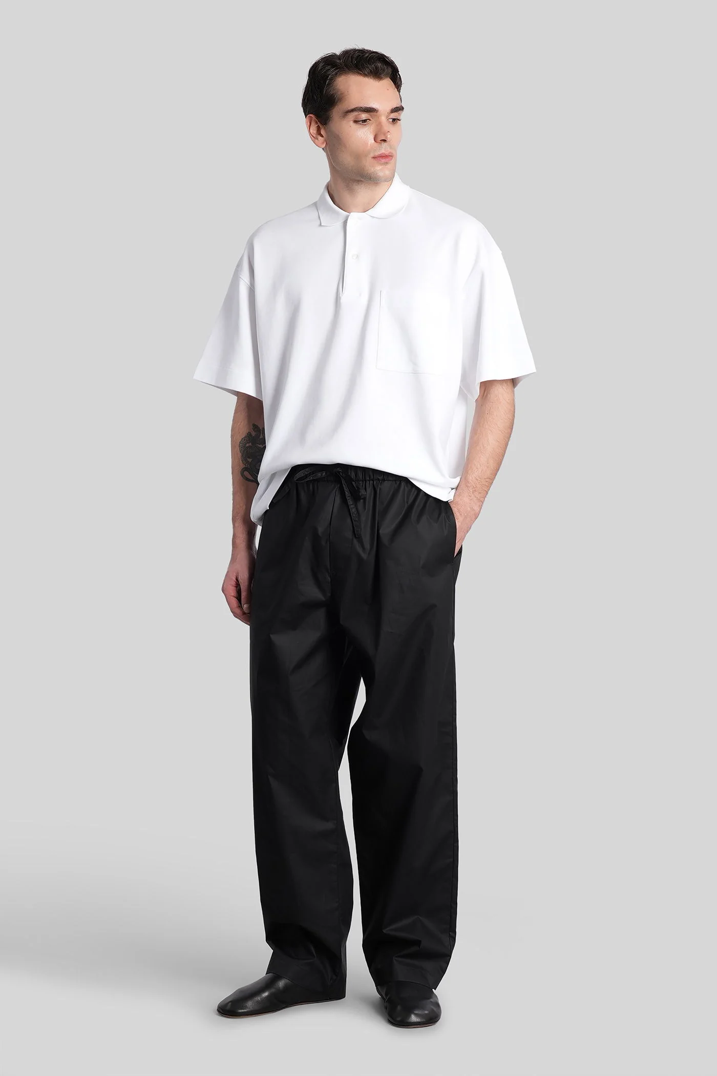 Ian Pants in black cotton - Image 2