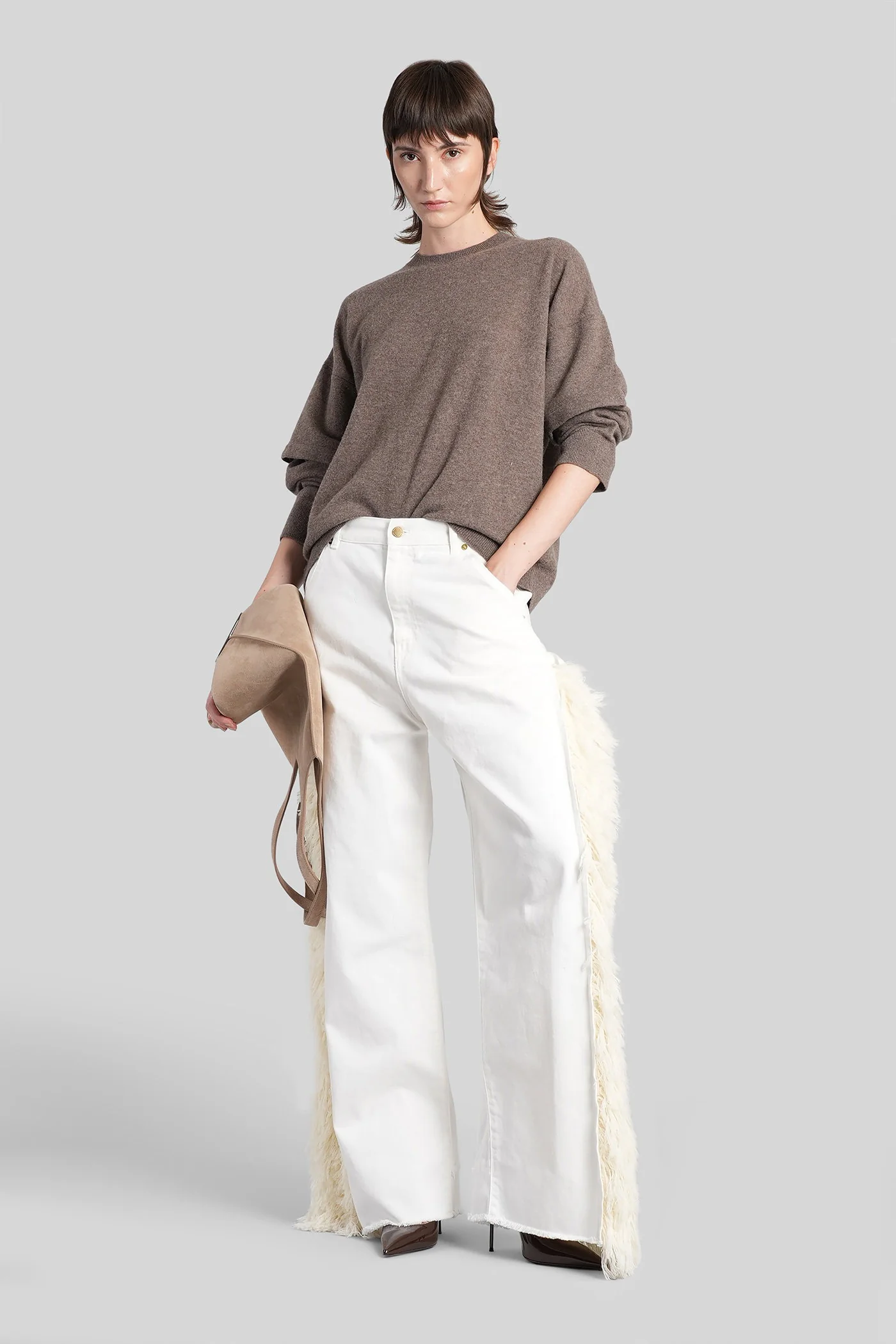 Lisa Jeans in white cotton - Image 2
