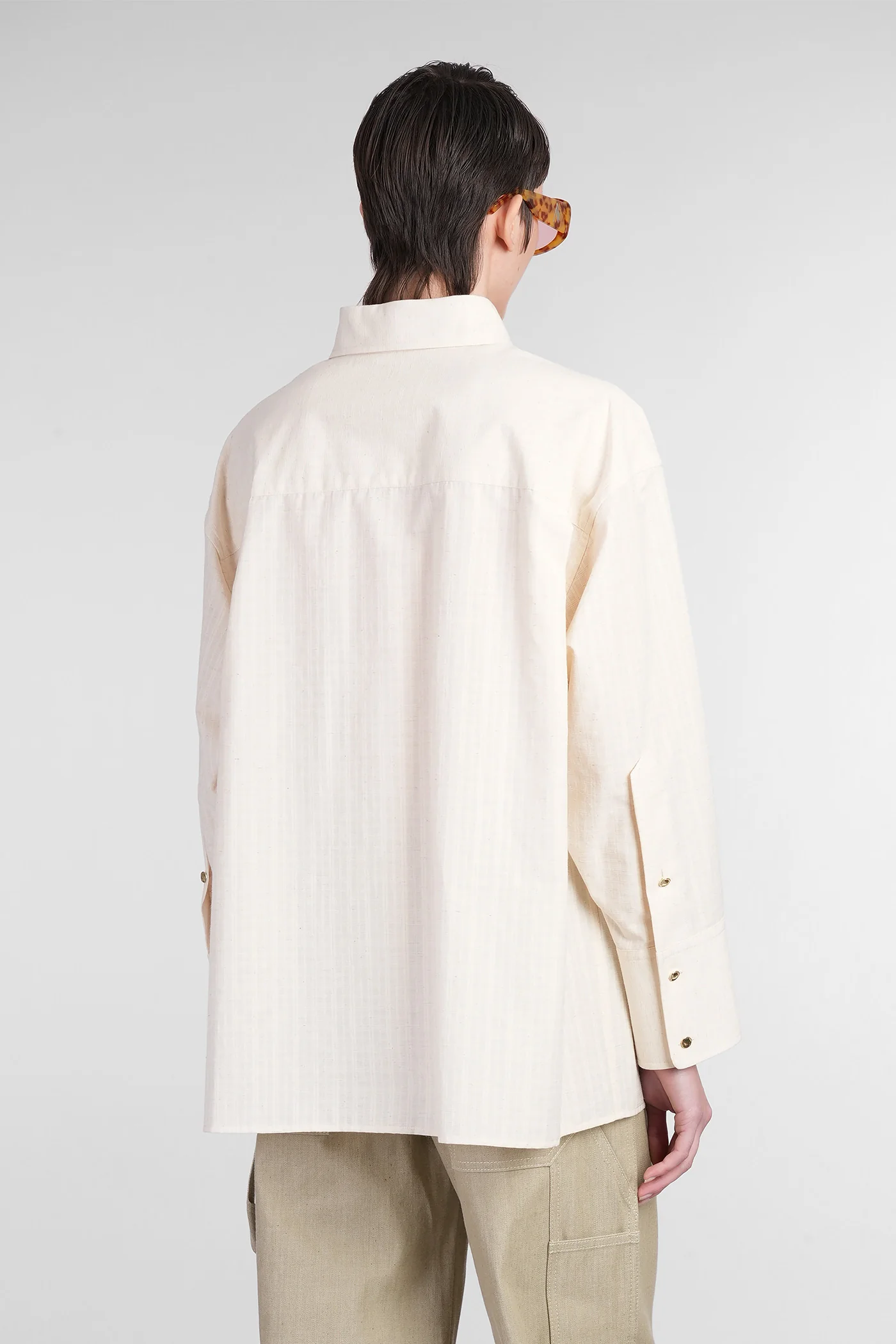 Nathalie Shirt in beige cotton - Image 3