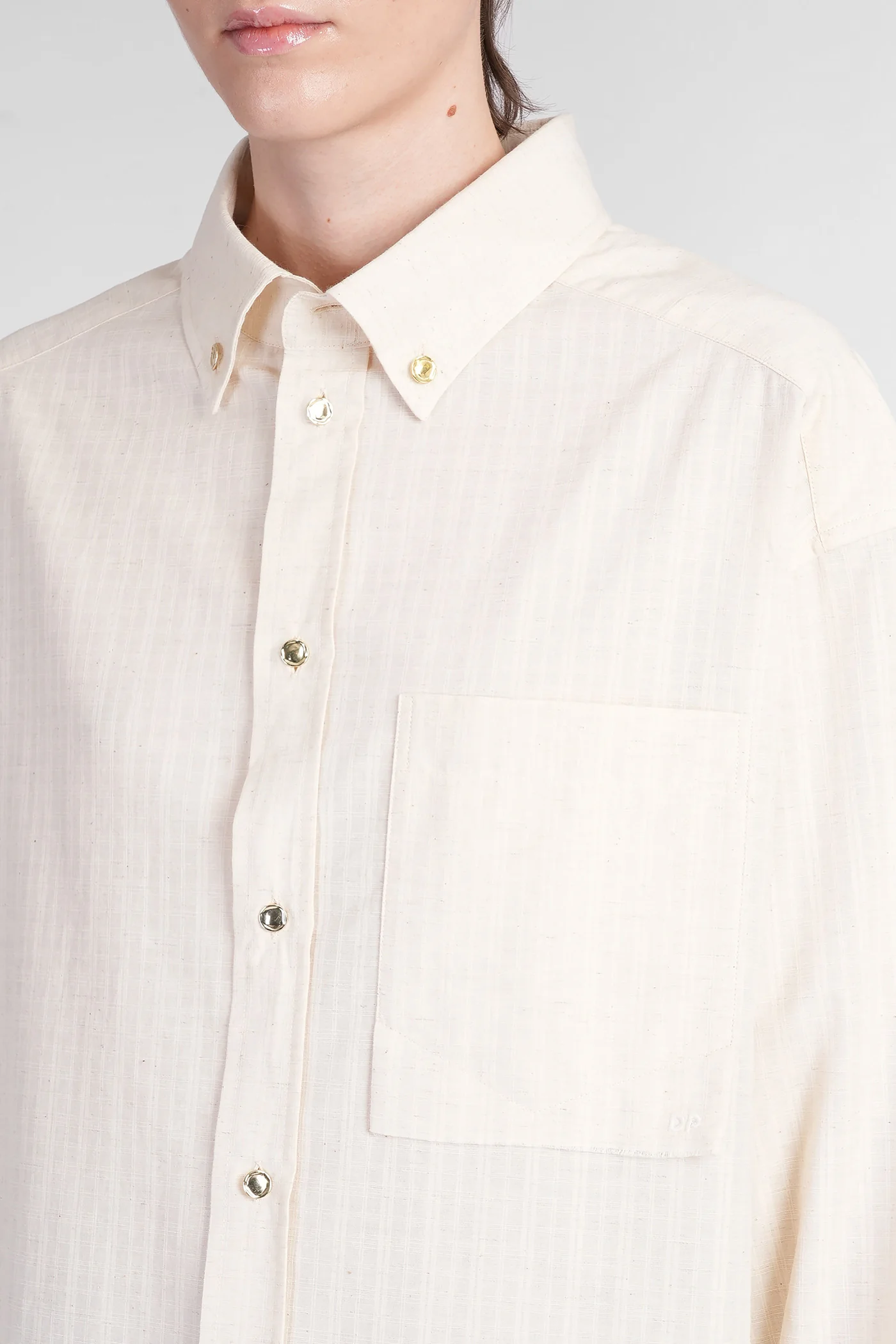 Nathalie Shirt in beige cotton - Image 5