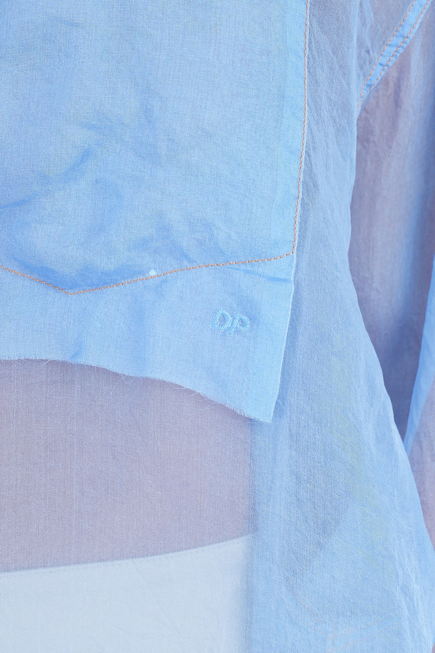 Nathalie Shirt in cyan silk - Image 5