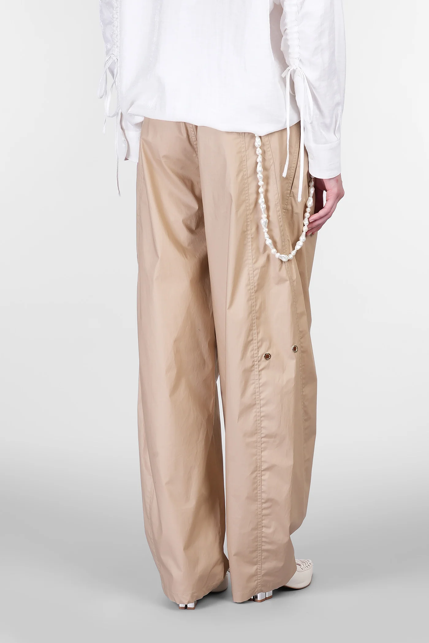 Phebe Pants in beige cotton - Image 3