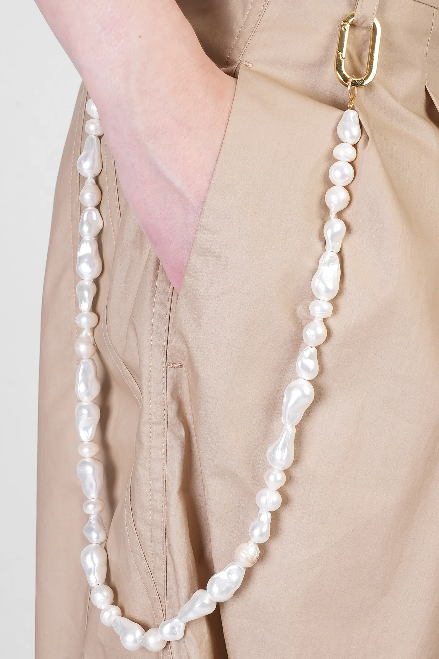 Phebe Pants in beige cotton - Image 5