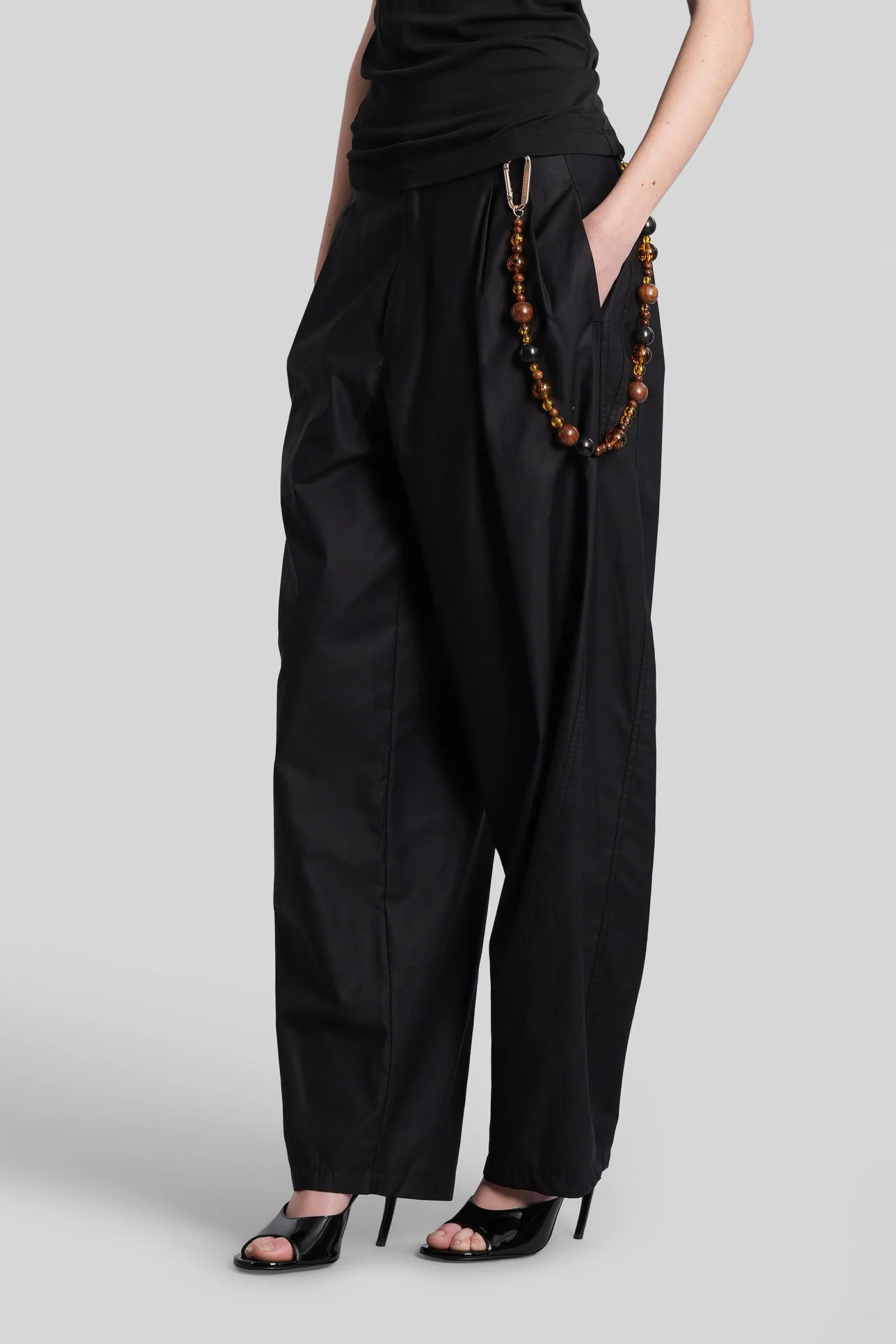 Phebe Pants in black cotton - Image 4