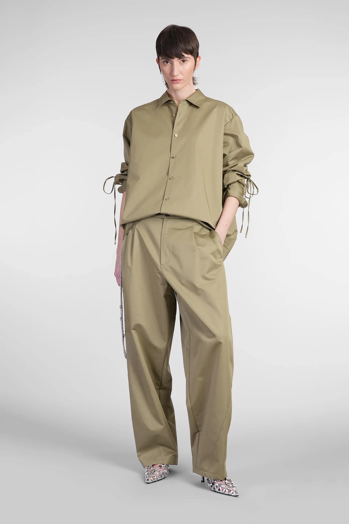 Phebe Pants in green cotton - Image 2
