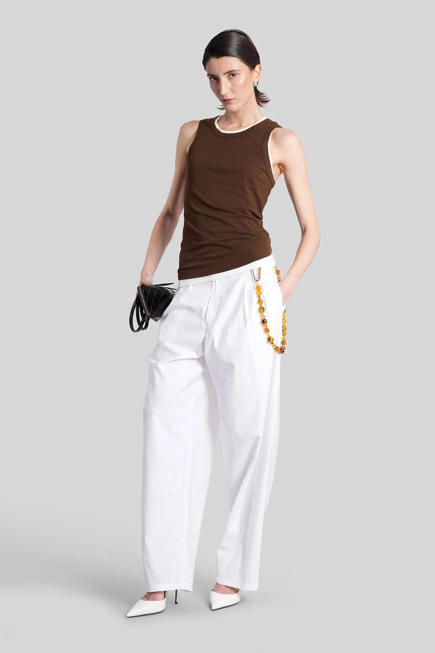 Phebe Pants in white cotton - Image 7