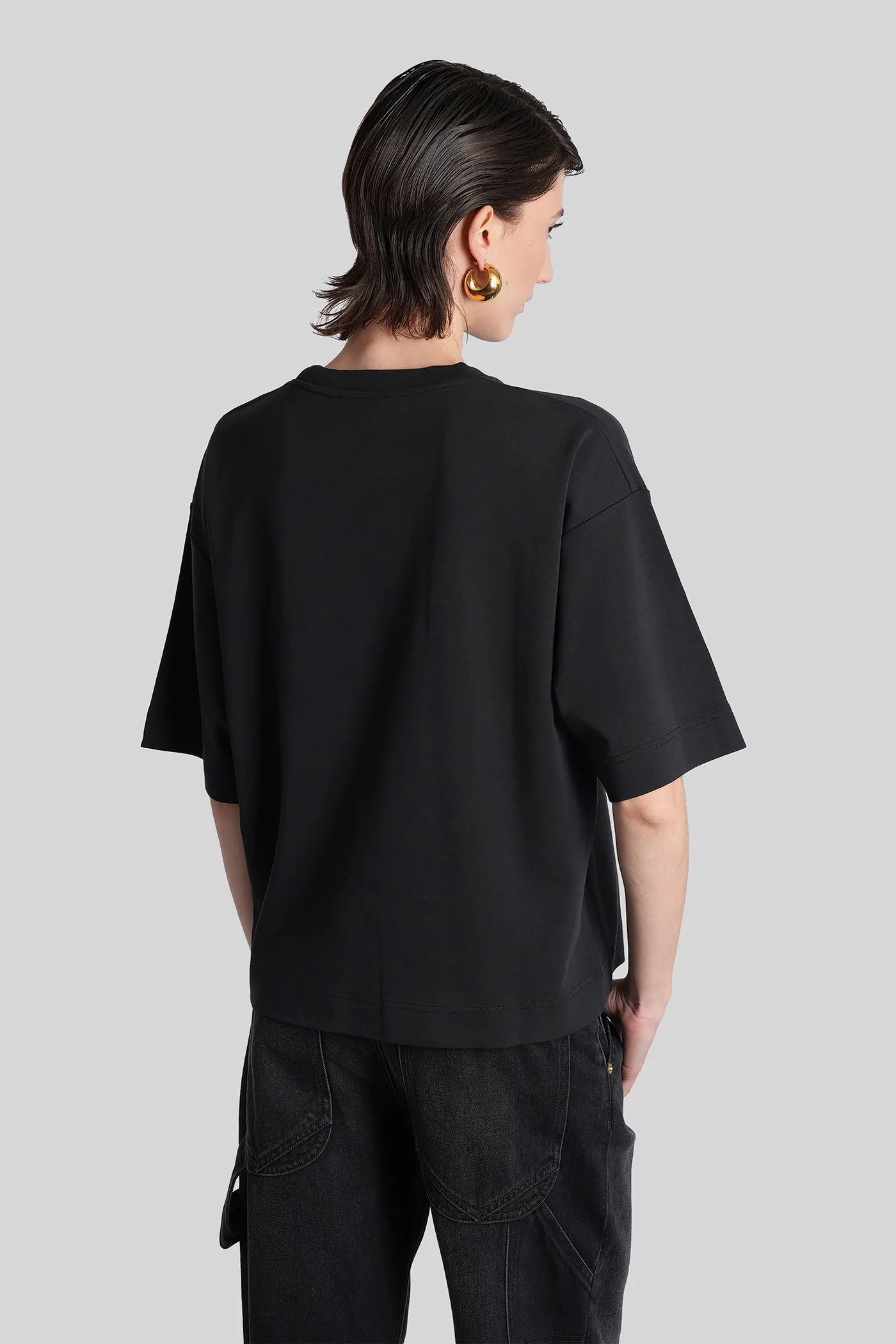 Smith T-Shirt in black cotton - Image 3