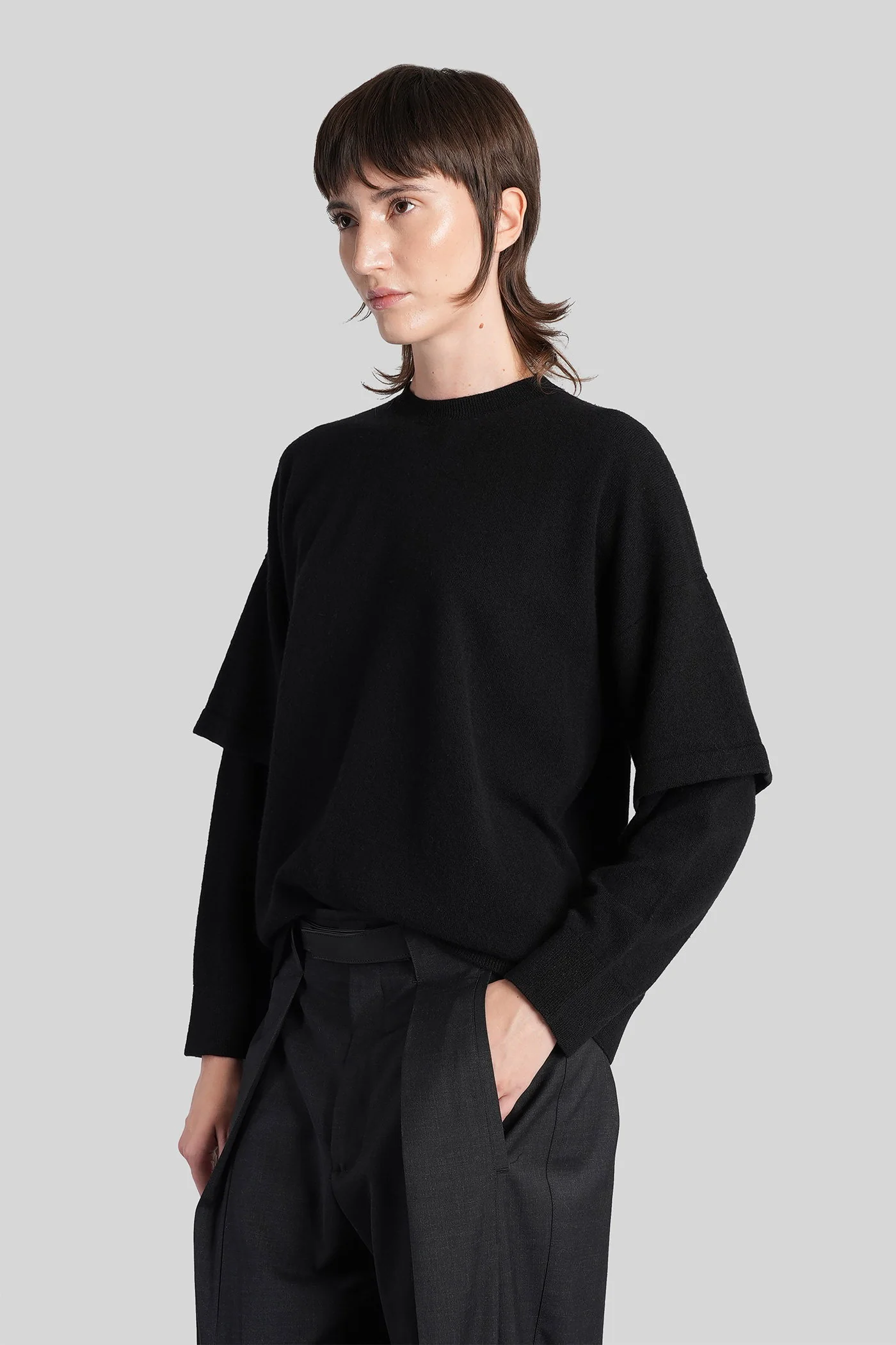 Troy Knitwear in black wool - Image 4