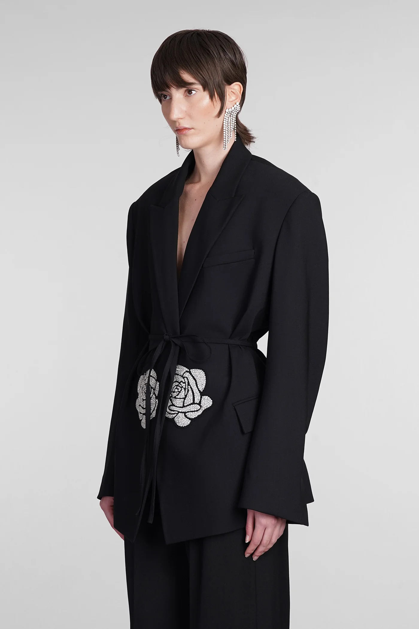 Blazer in black wool - Image 4