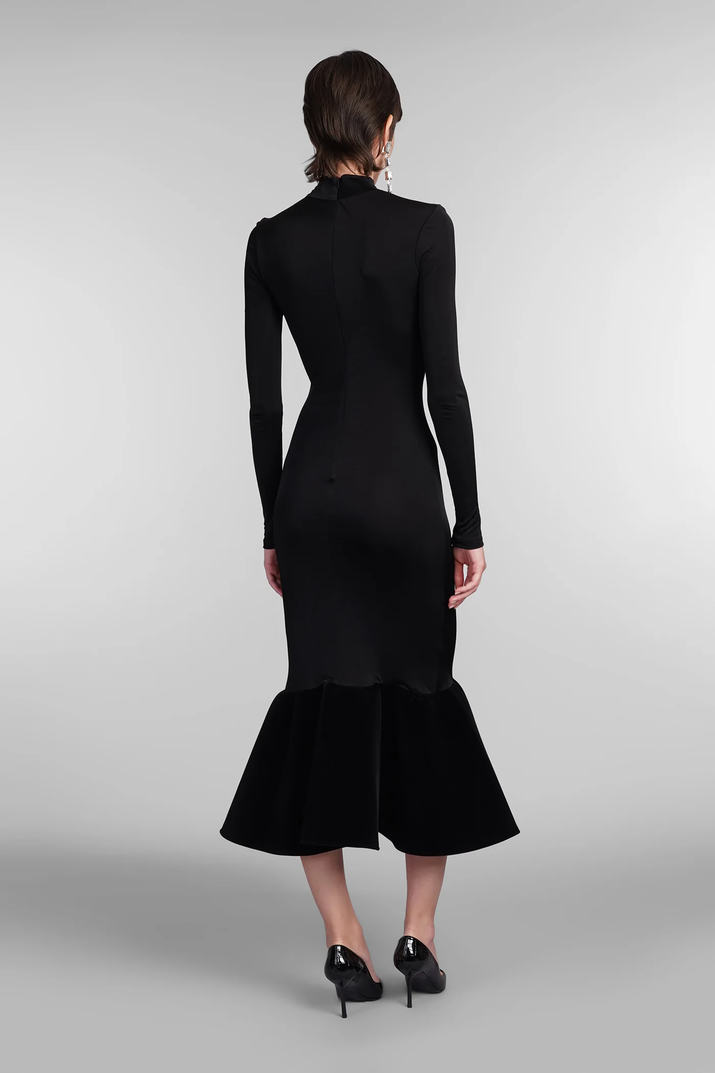 Dress woman  in black viscose - Image 3