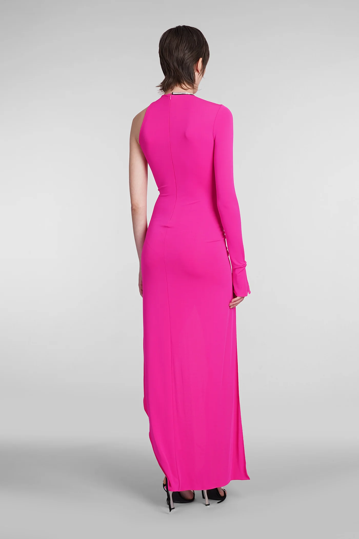 Dress woman in fuxia polyester - Image 3