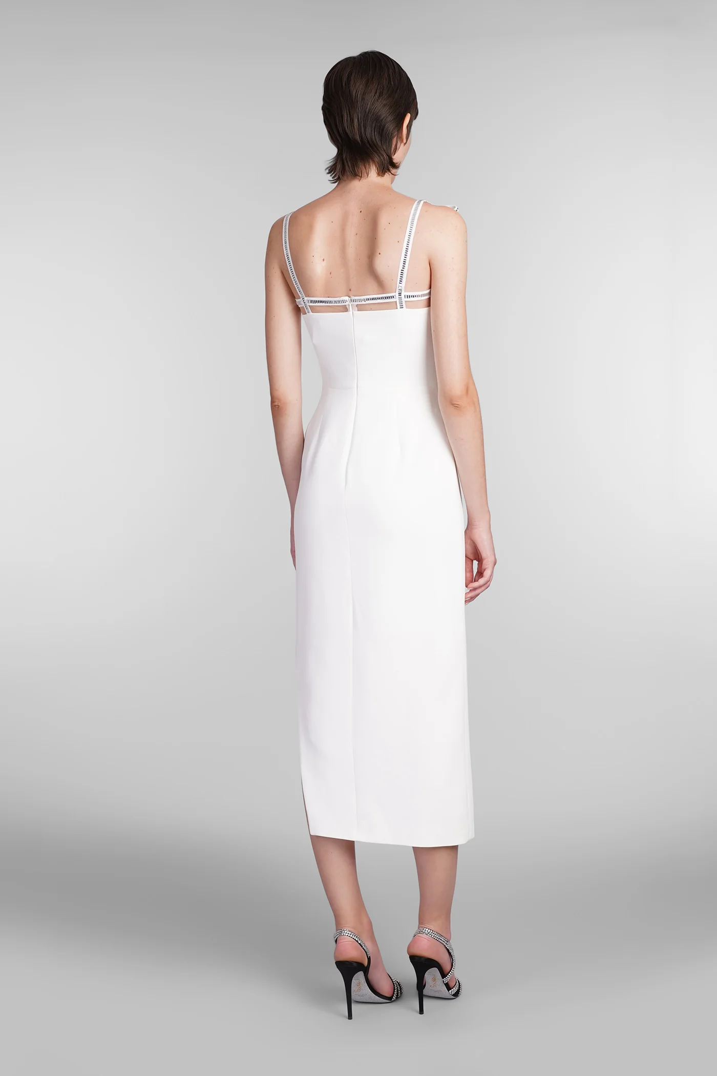 Dress woman  in white viscose - Image 3