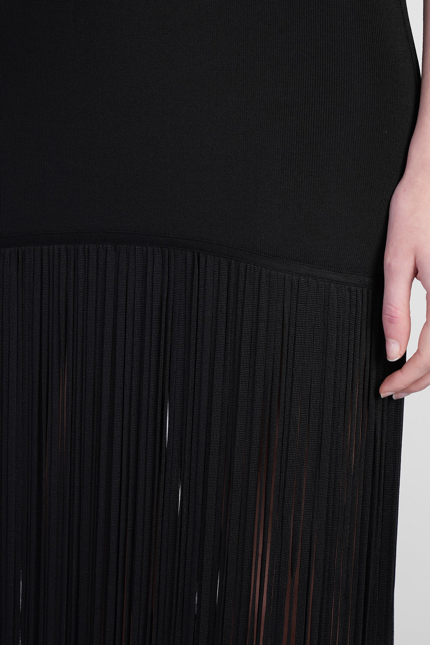 Long dress in black Rayon - Image 5