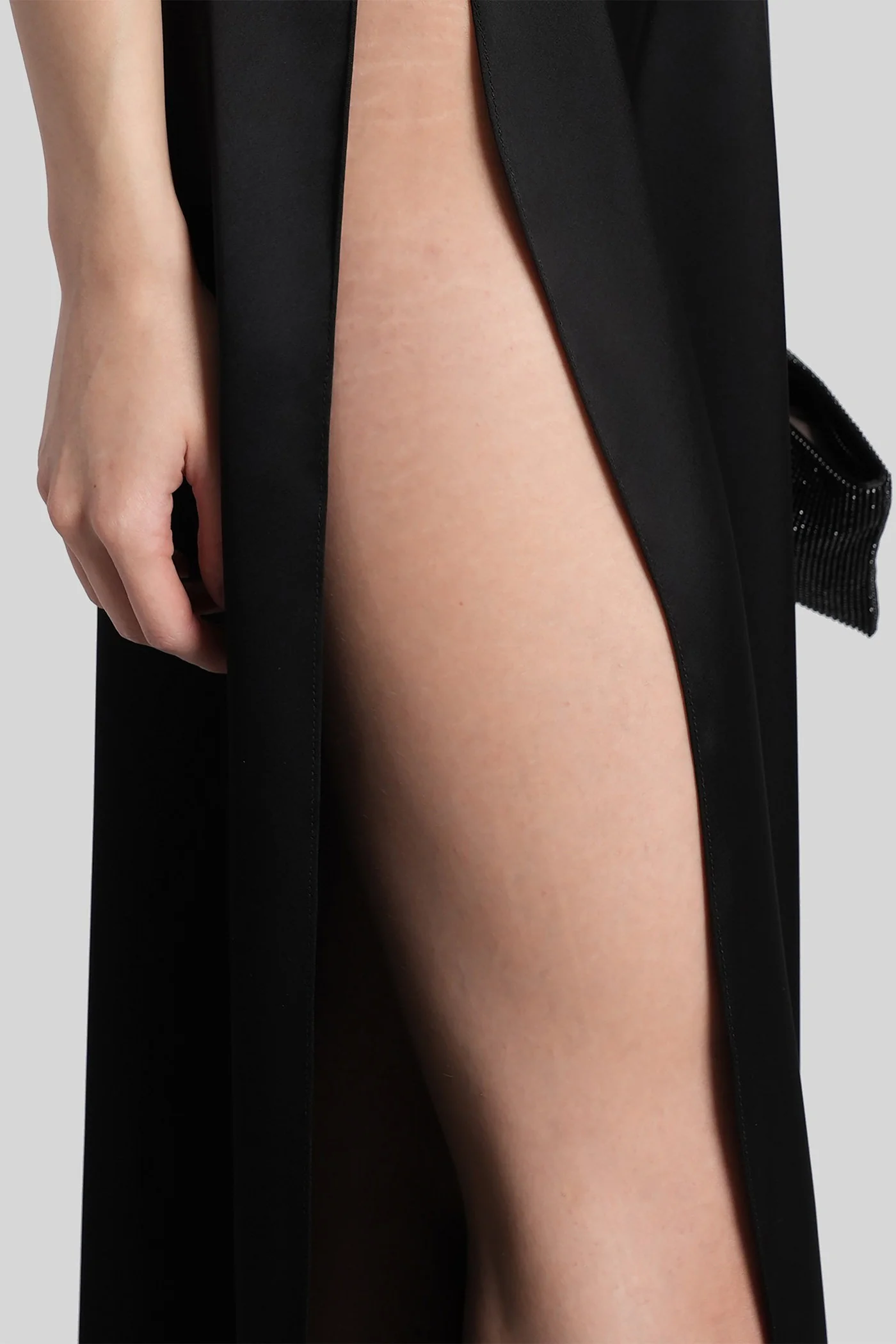Long dress in black Triacetate - Image 5