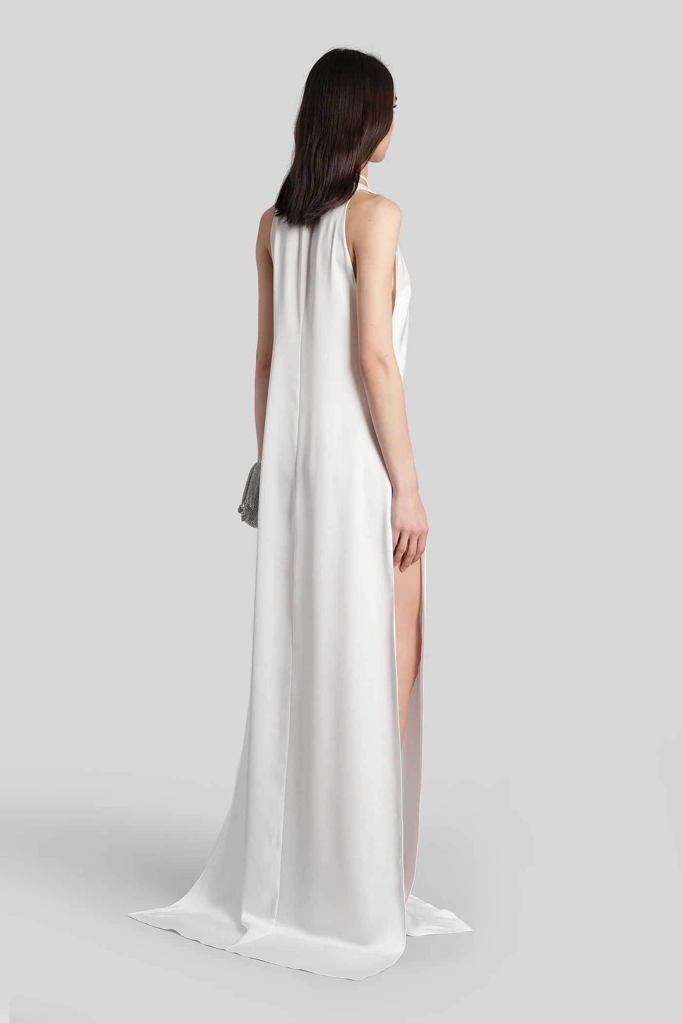 Long dress in white Triacetate - Image 3