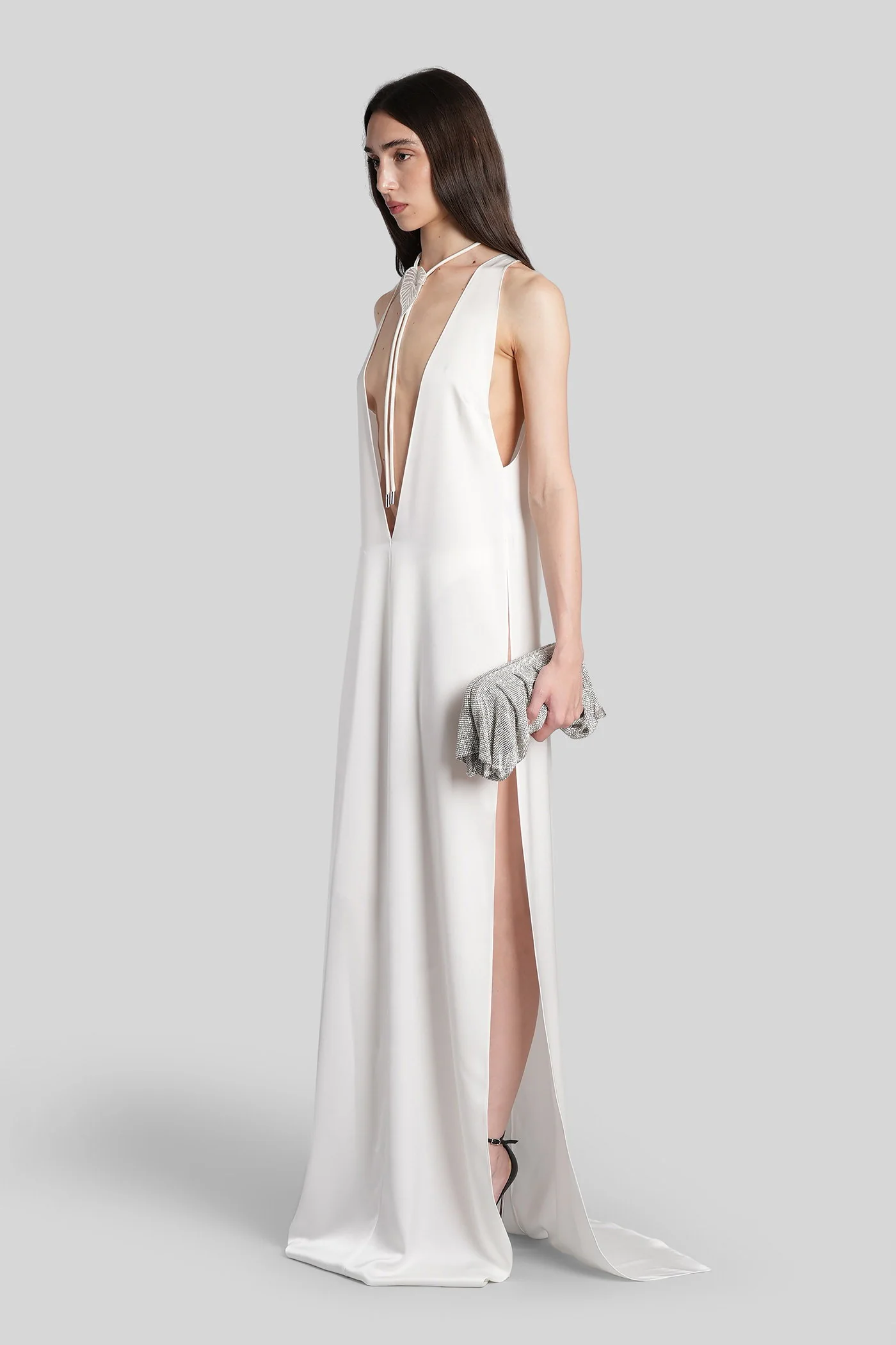 Long dress in white Triacetate - Image 4